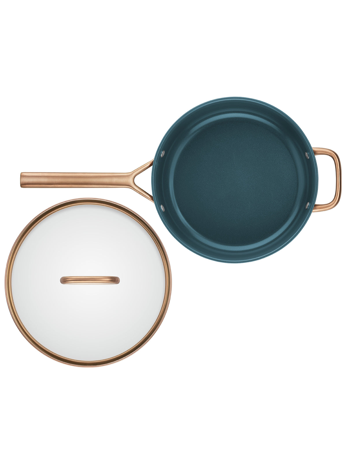 Aluminium Ceramic Titanium Sauté Pan With Glass Lid 28cm - Blue