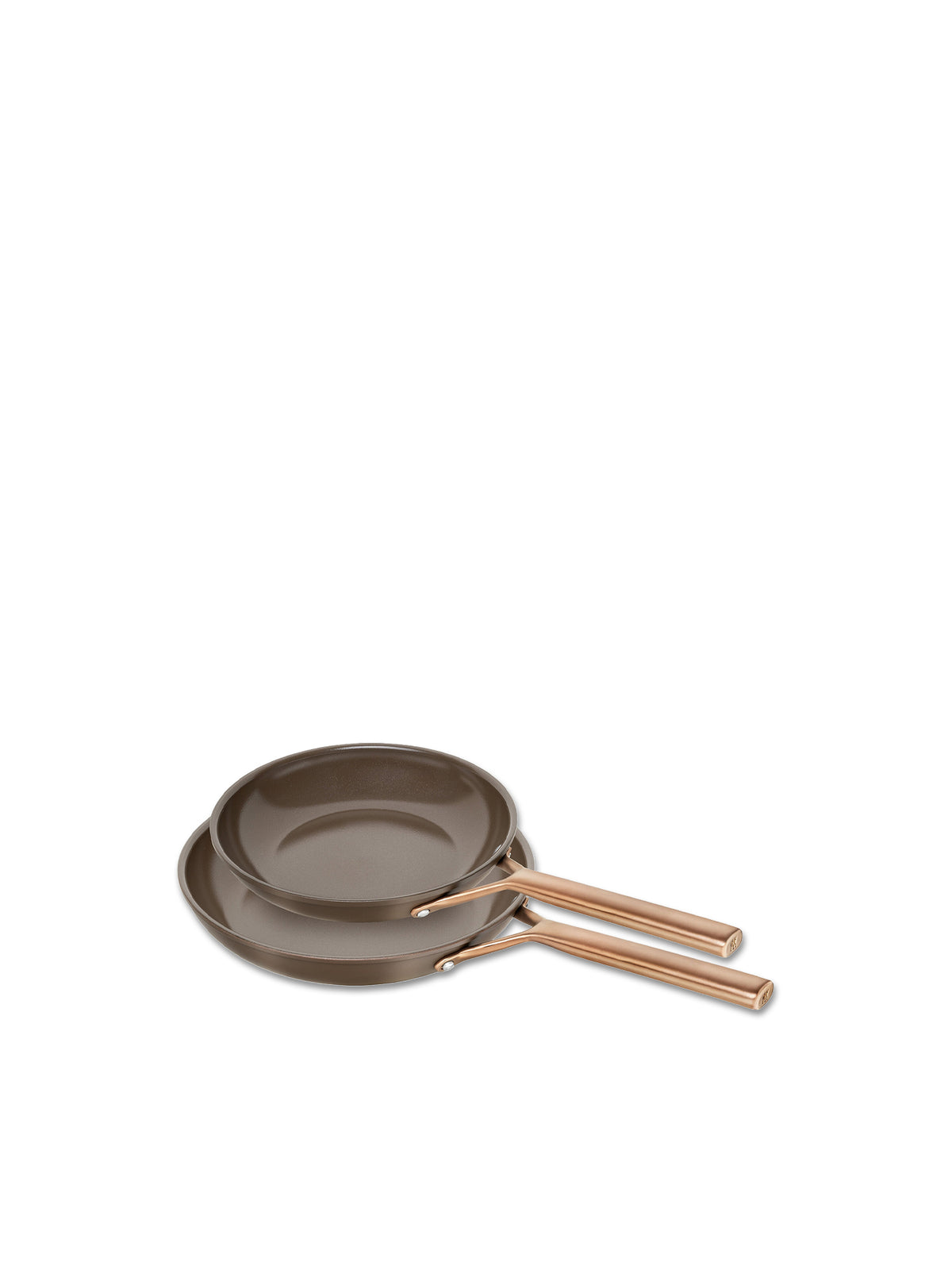 Aluminium Ceramic Titanium 2-Piece Frying Pan Set - Brown