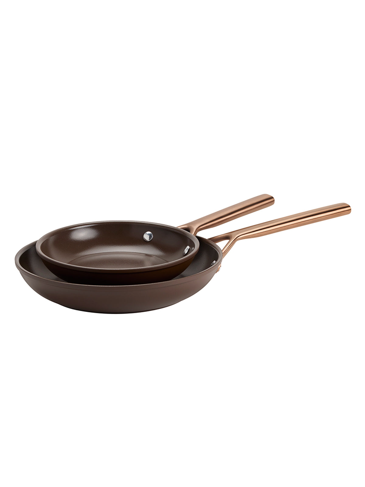 Aluminium Ceramic Titanium 2-Piece Frying Pan Set - Brown