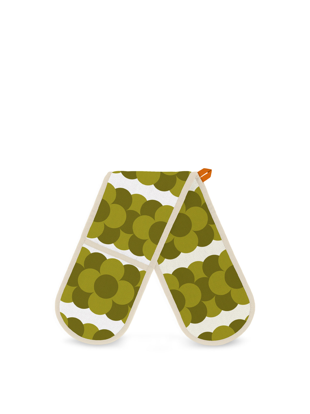 Retro Stripe Double Oven Glove Green