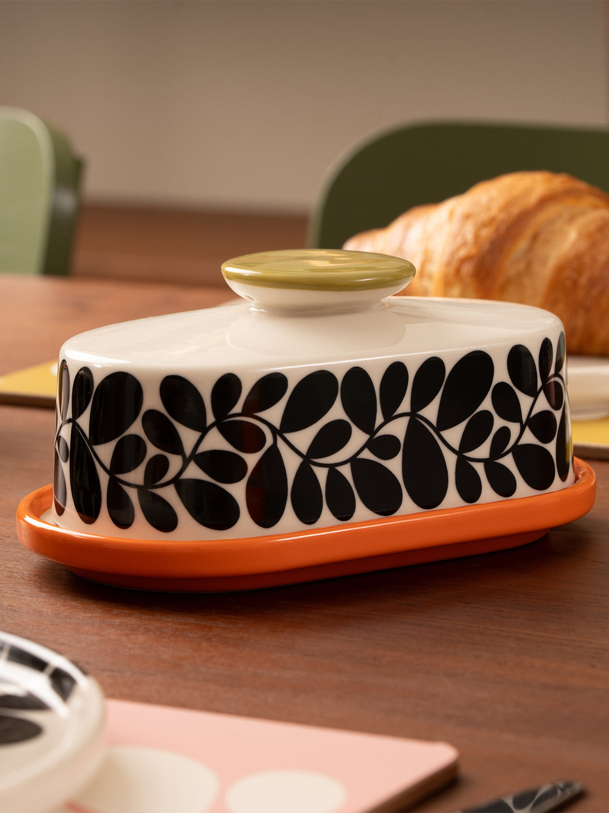 Sycamore Stripe Butter Dish Orange