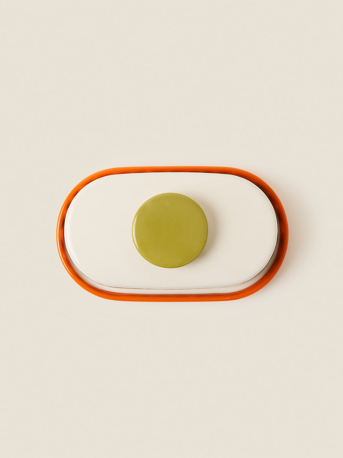 Sycamore Stripe Butter Dish Orange