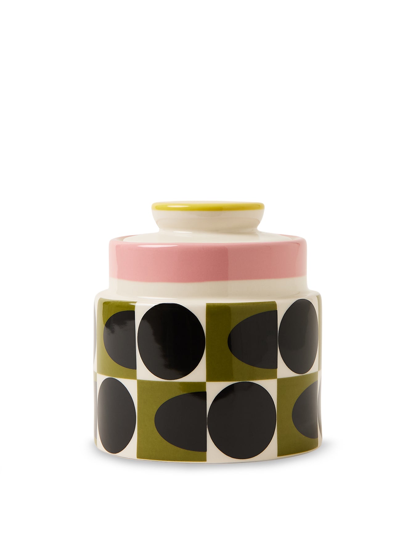 Orla Kiely Spot Square Oval Storage Jar Pink