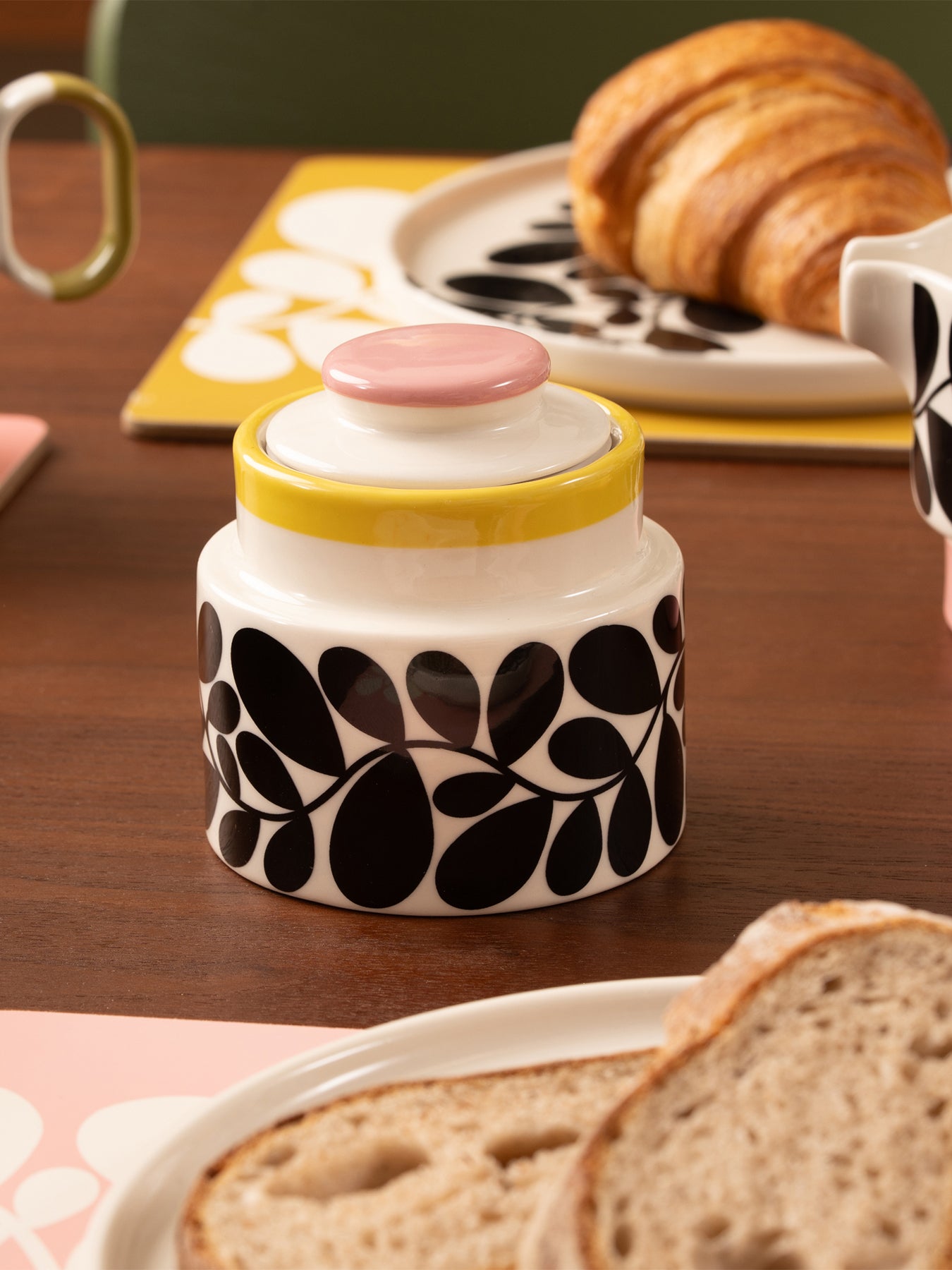 Orla Kiely Spot Square Oval Storage Jar Pink