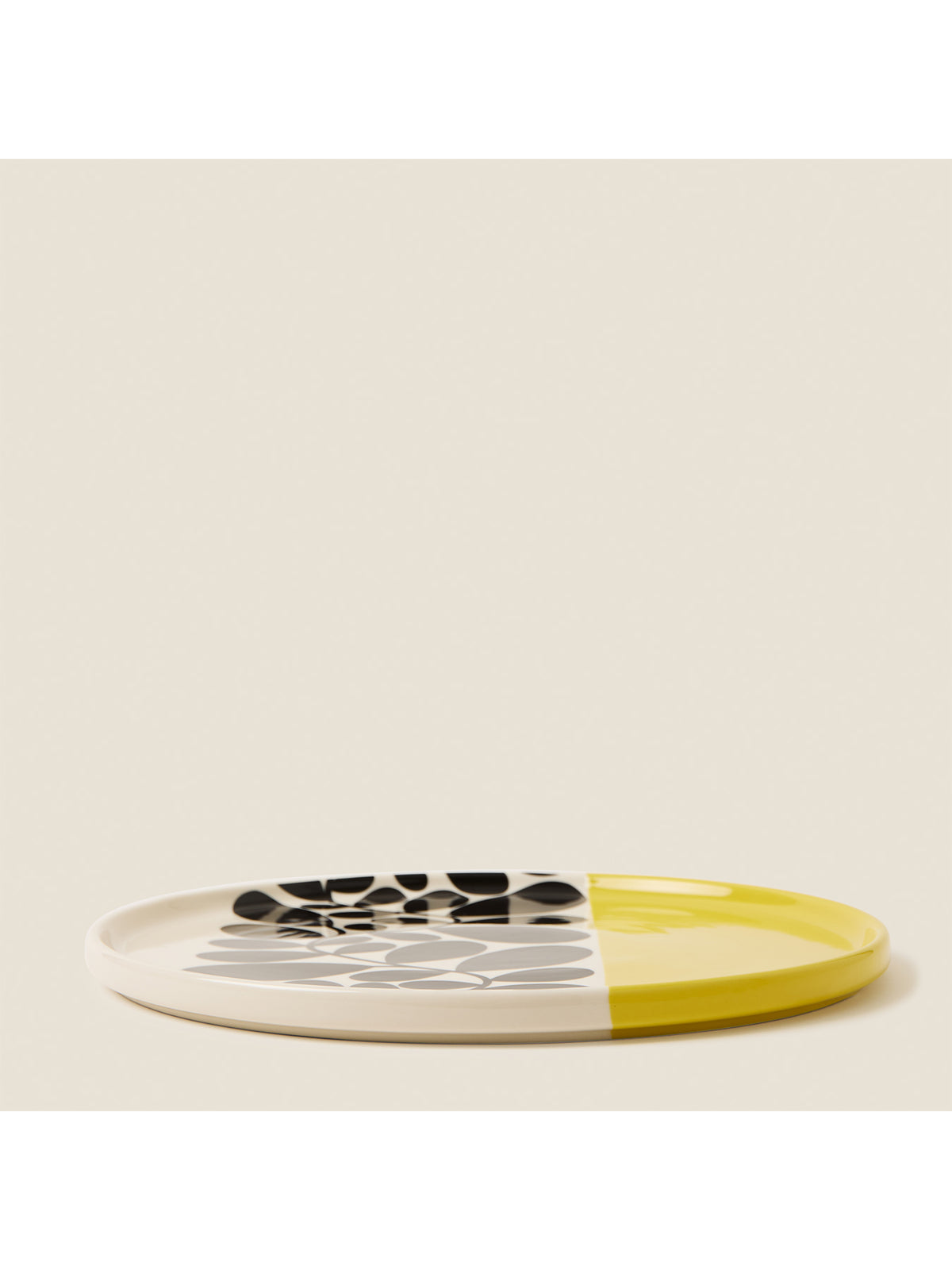 Sycamore Stripe Round Platter Yellow