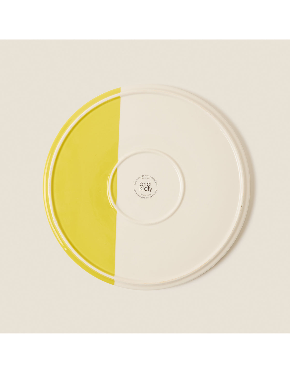 Sycamore Stripe Round Platter Yellow