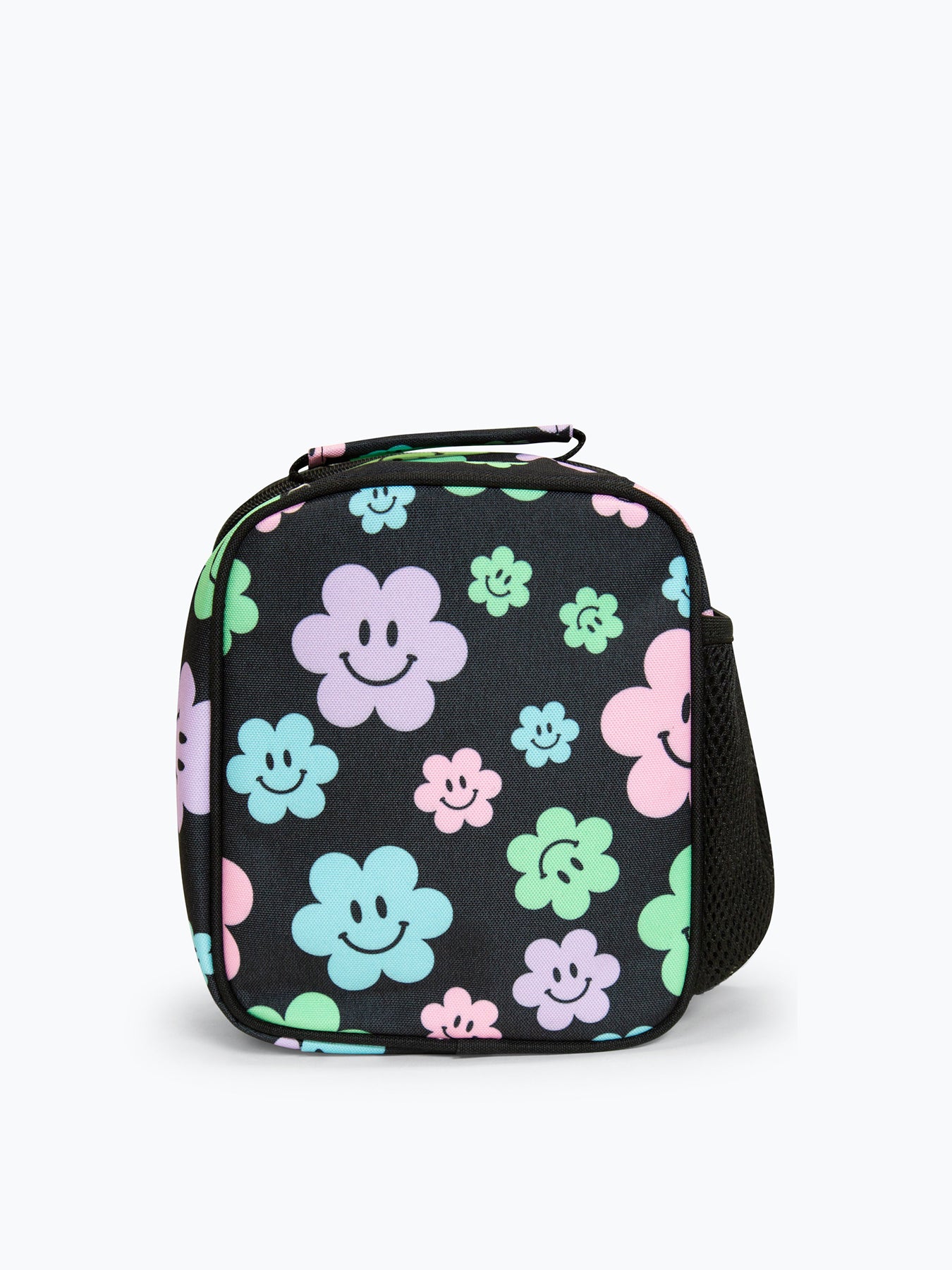 Black Happy Flowers Lunch Box