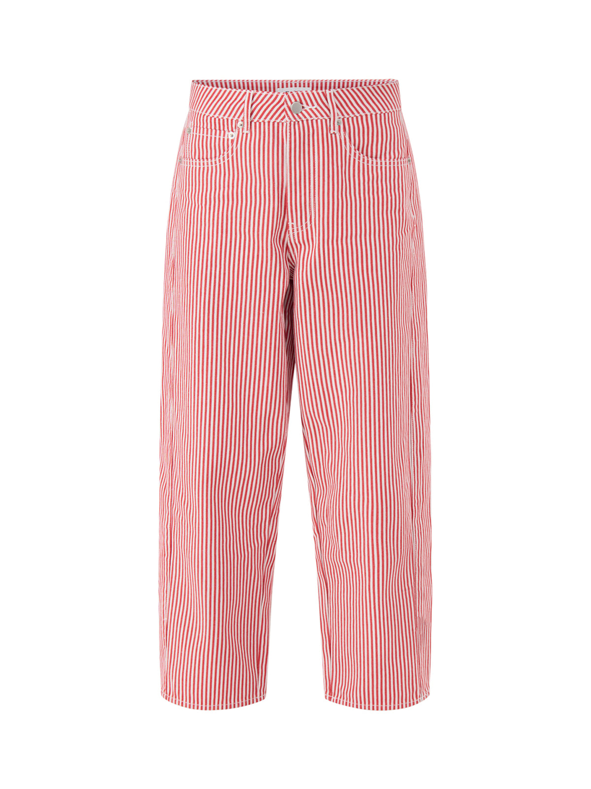 Striped Barrel Leg Jeans