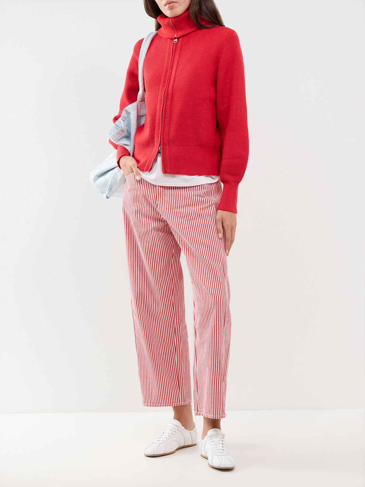 Striped Barrel Leg Jeans