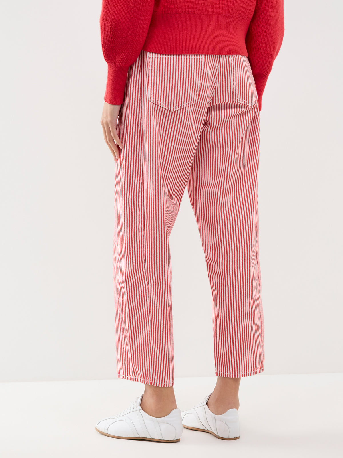 Striped Barrel Leg Jeans