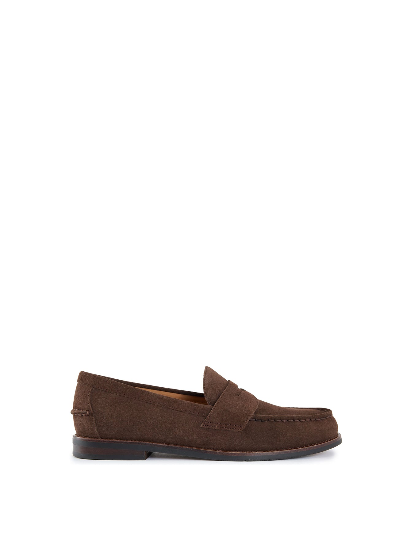 Alston Penny Suede-Inspired Loafers - Dark Brown