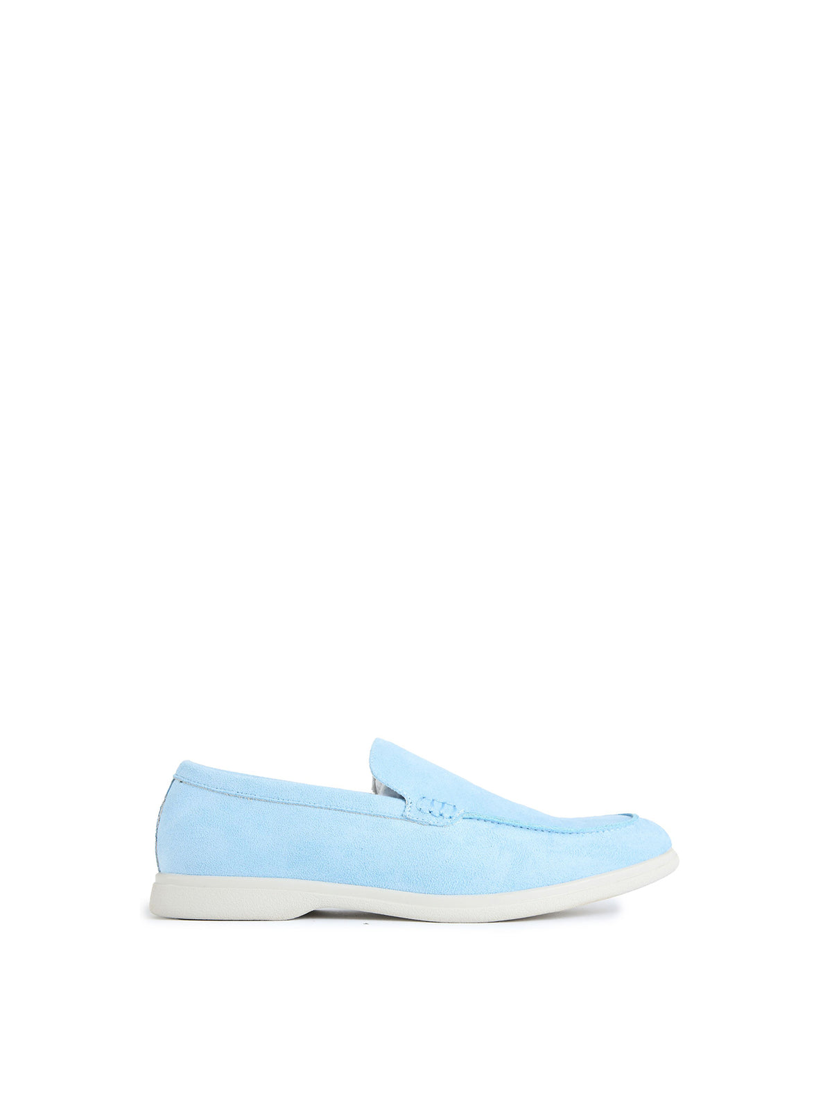 Cashew Vegan Suede Microfibre Loafers - Blue