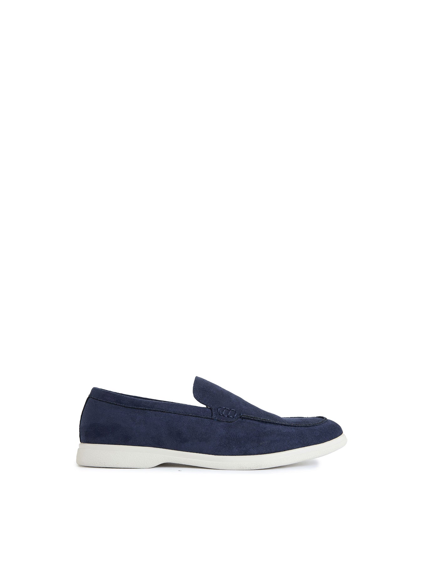 Cashew Vegan Suede Microfibre Loafers - Navy