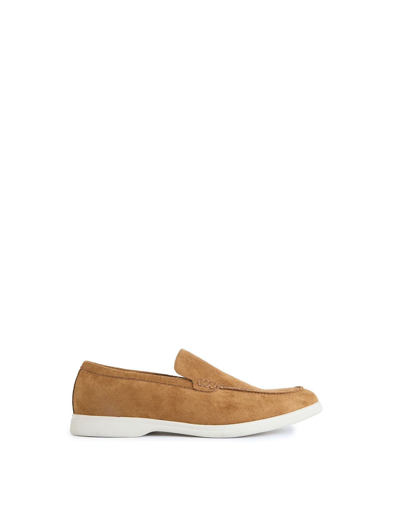 Cashew Vegan Suede Microfibre Loafers - Tan