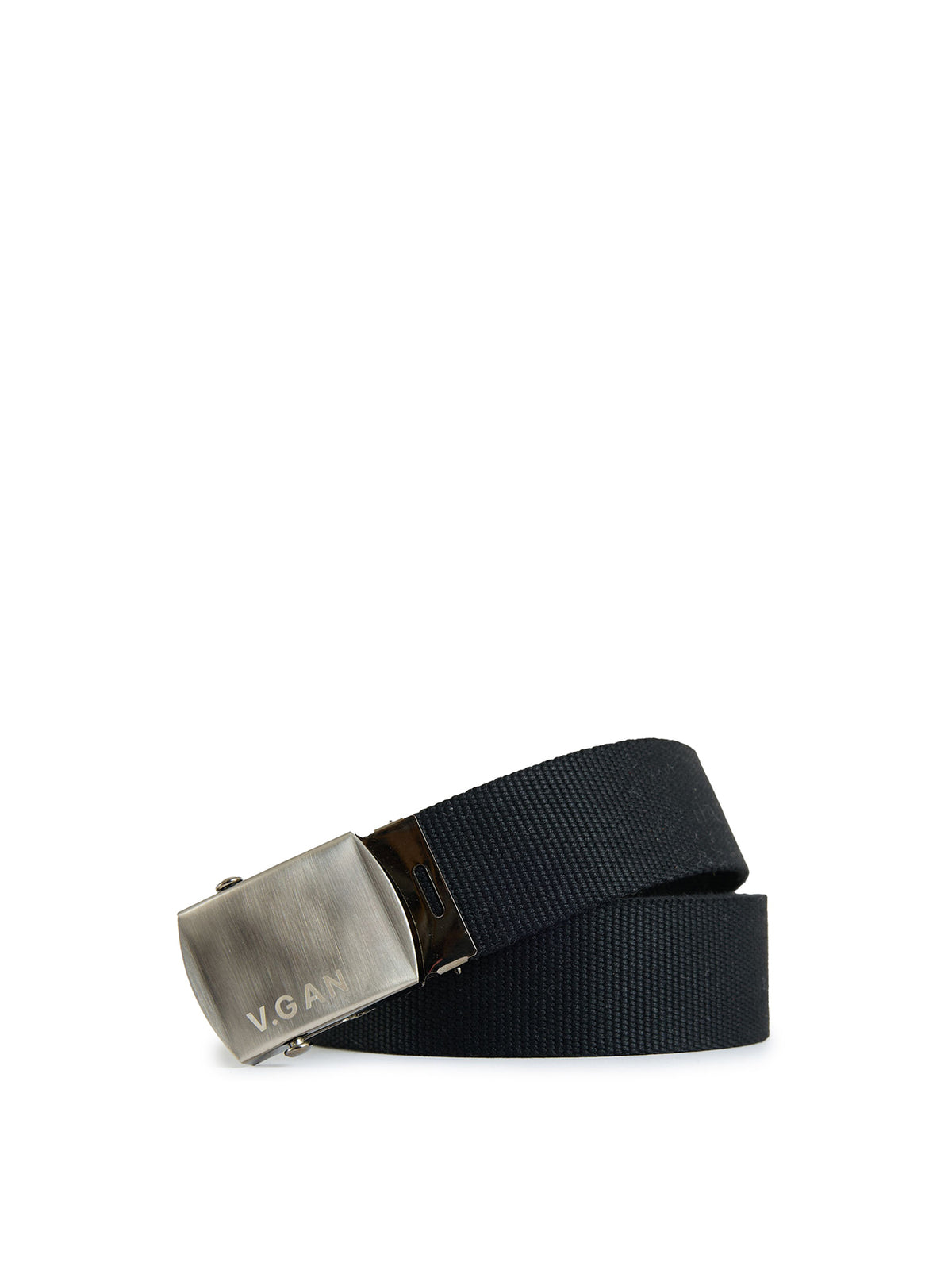 Vegan Clip 3.5cm Textile Belt - Black