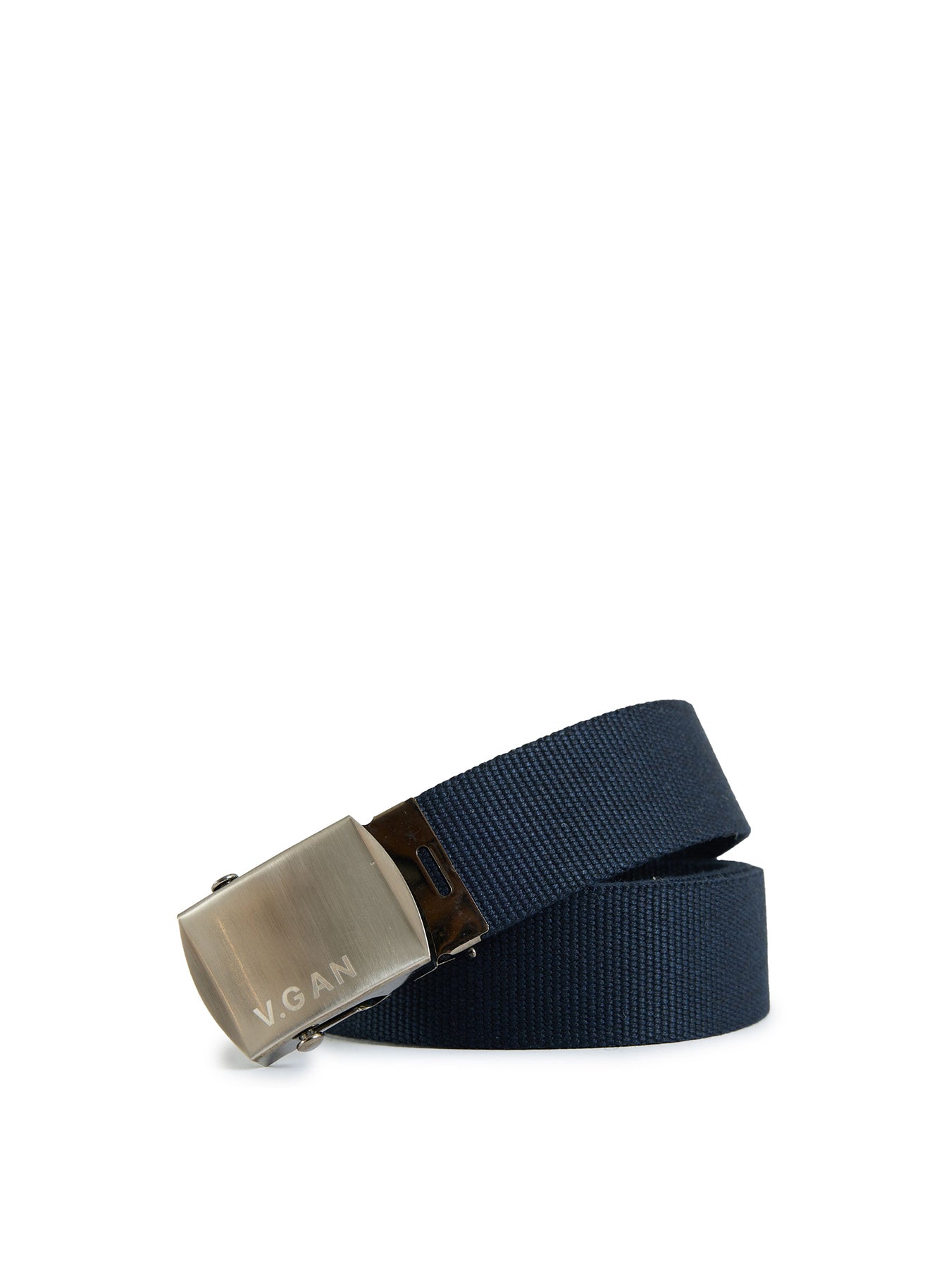 Vegan Clip 3.5cm Textile Belt - Navy