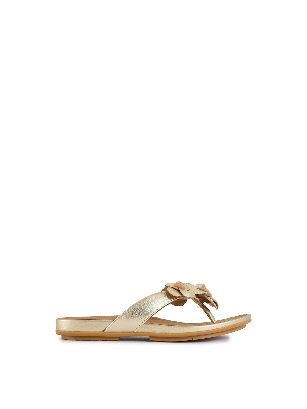 Gracie Flower Leather-Inspired Sandals
