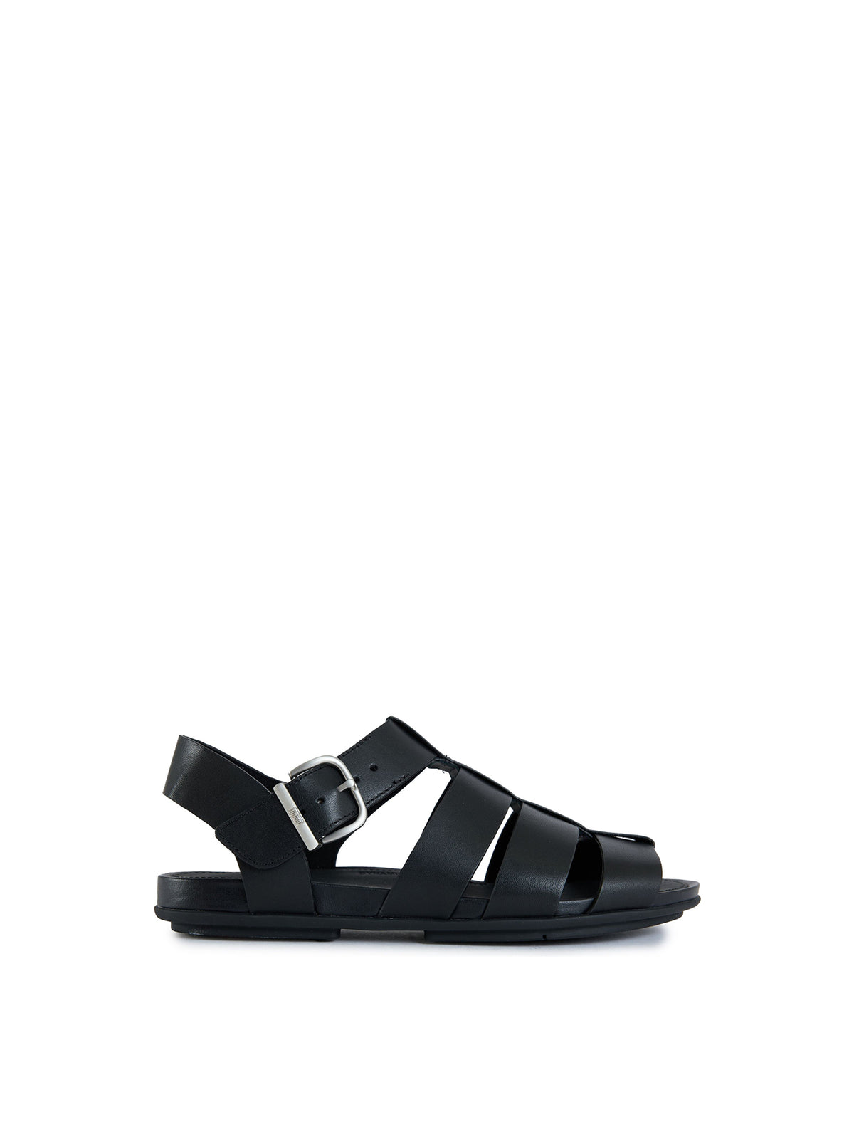 Gracie Leather Fisherman Leather-Inspired Sandals - Black