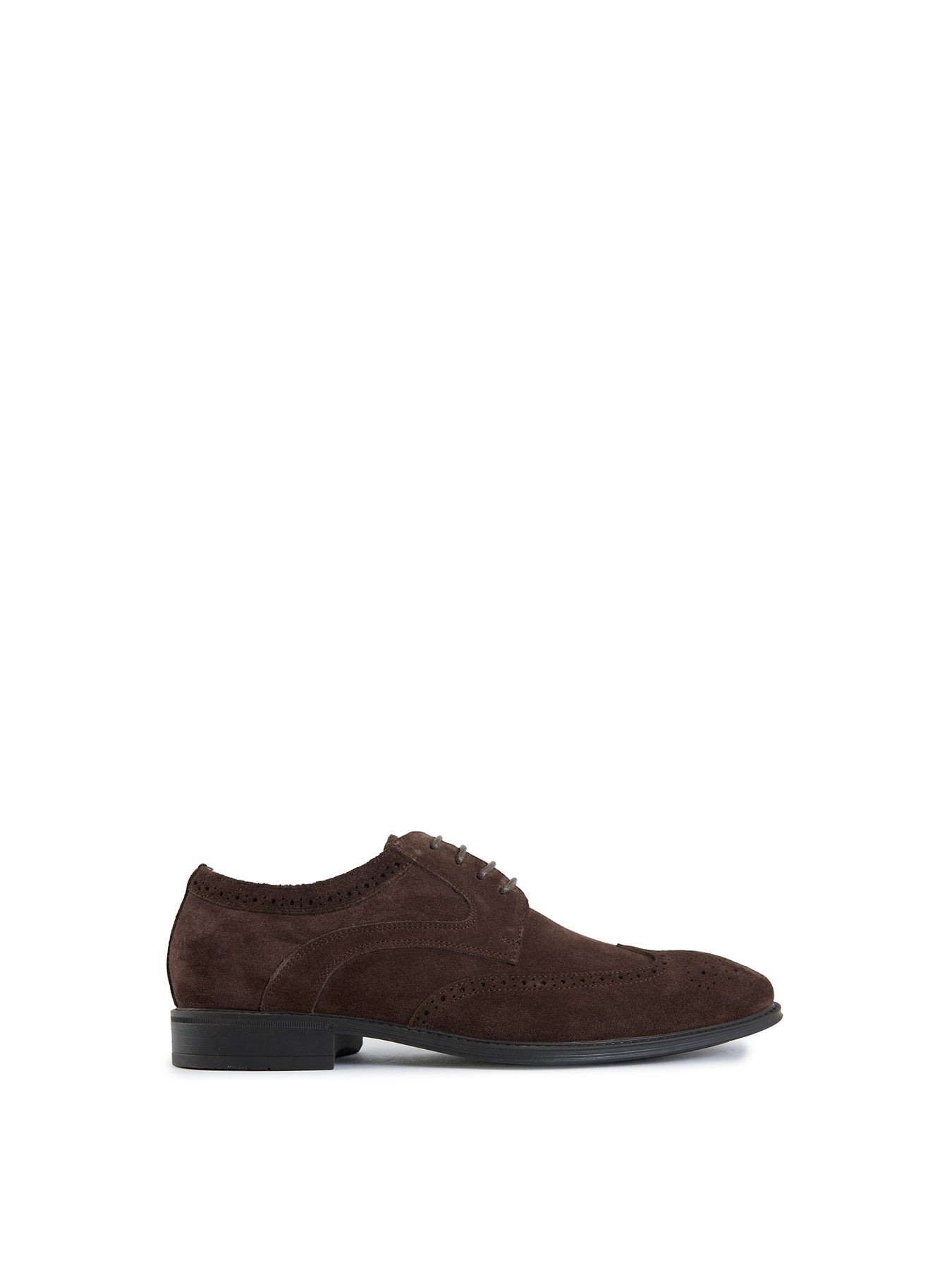 Guard Brogue Suede Shoes - Brown
