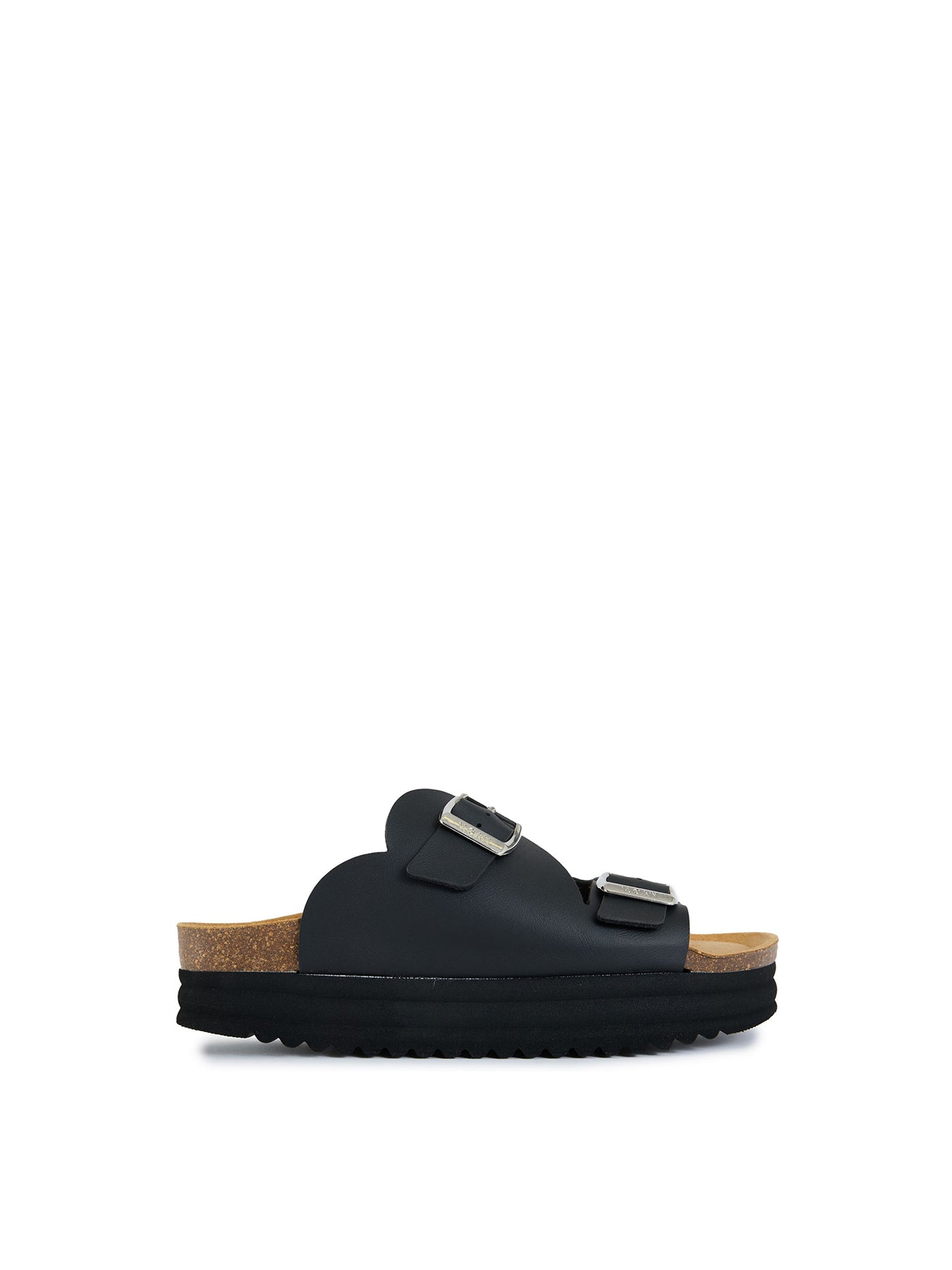 Vegan Heart Comfort Footbed Sandals - Black