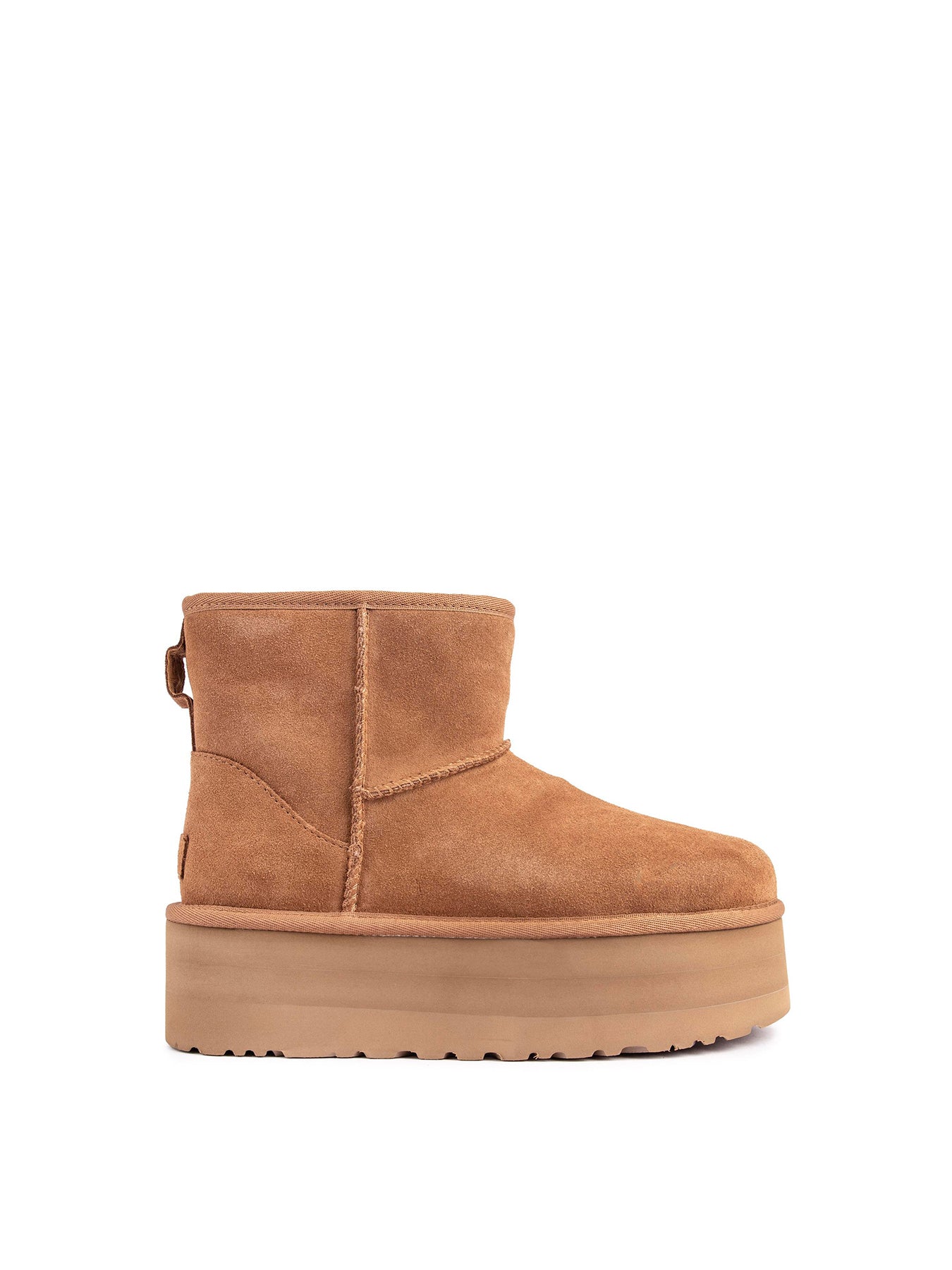 Classic Mini Platform Suede Boots - Chestnut