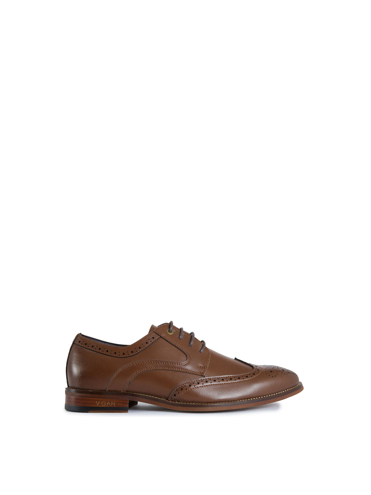 Vegan Mocha Brogue Shoes - Tan