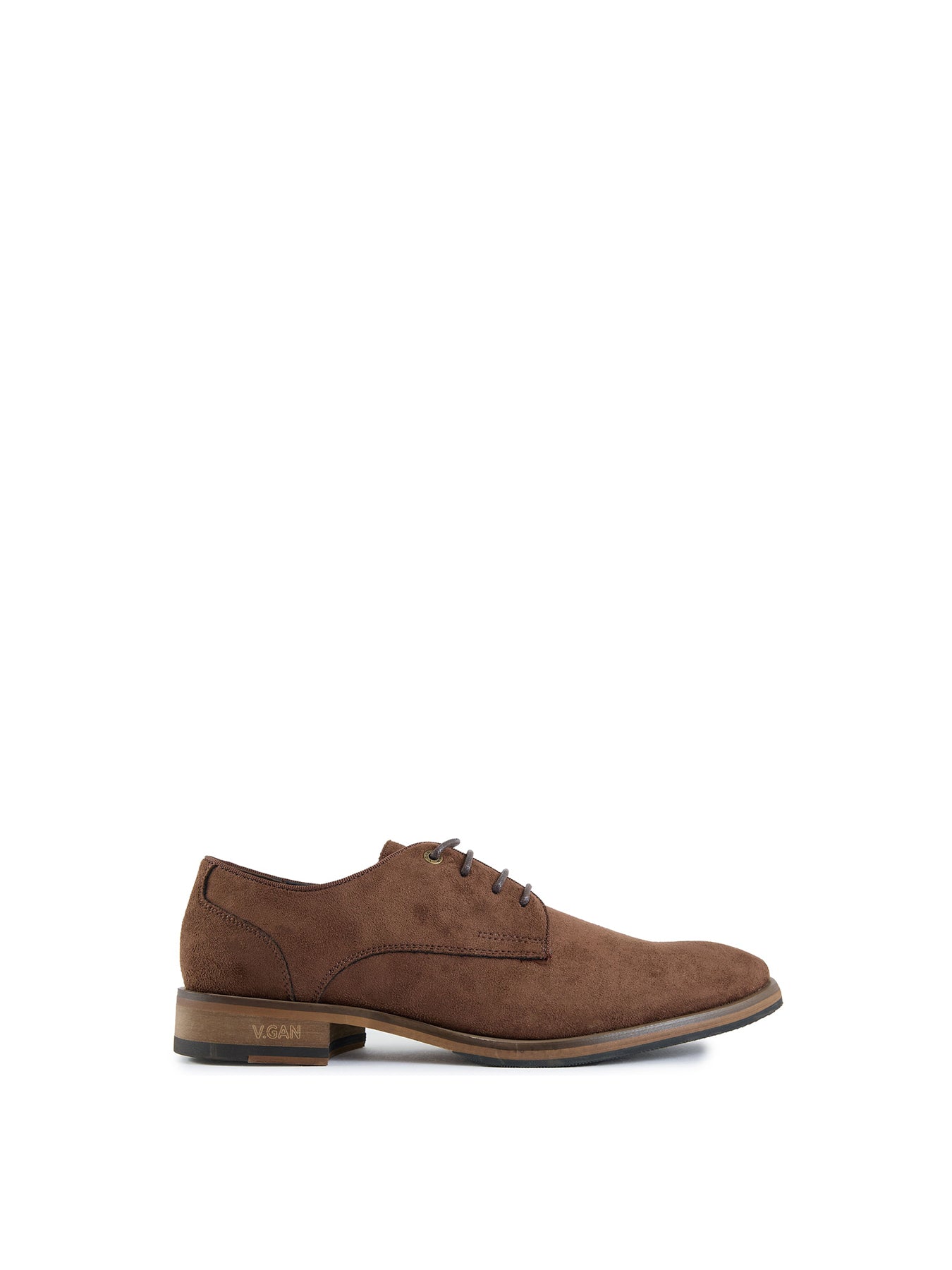 Vegan Oatmeal 2 Derby Microfiber Shoes - Brown