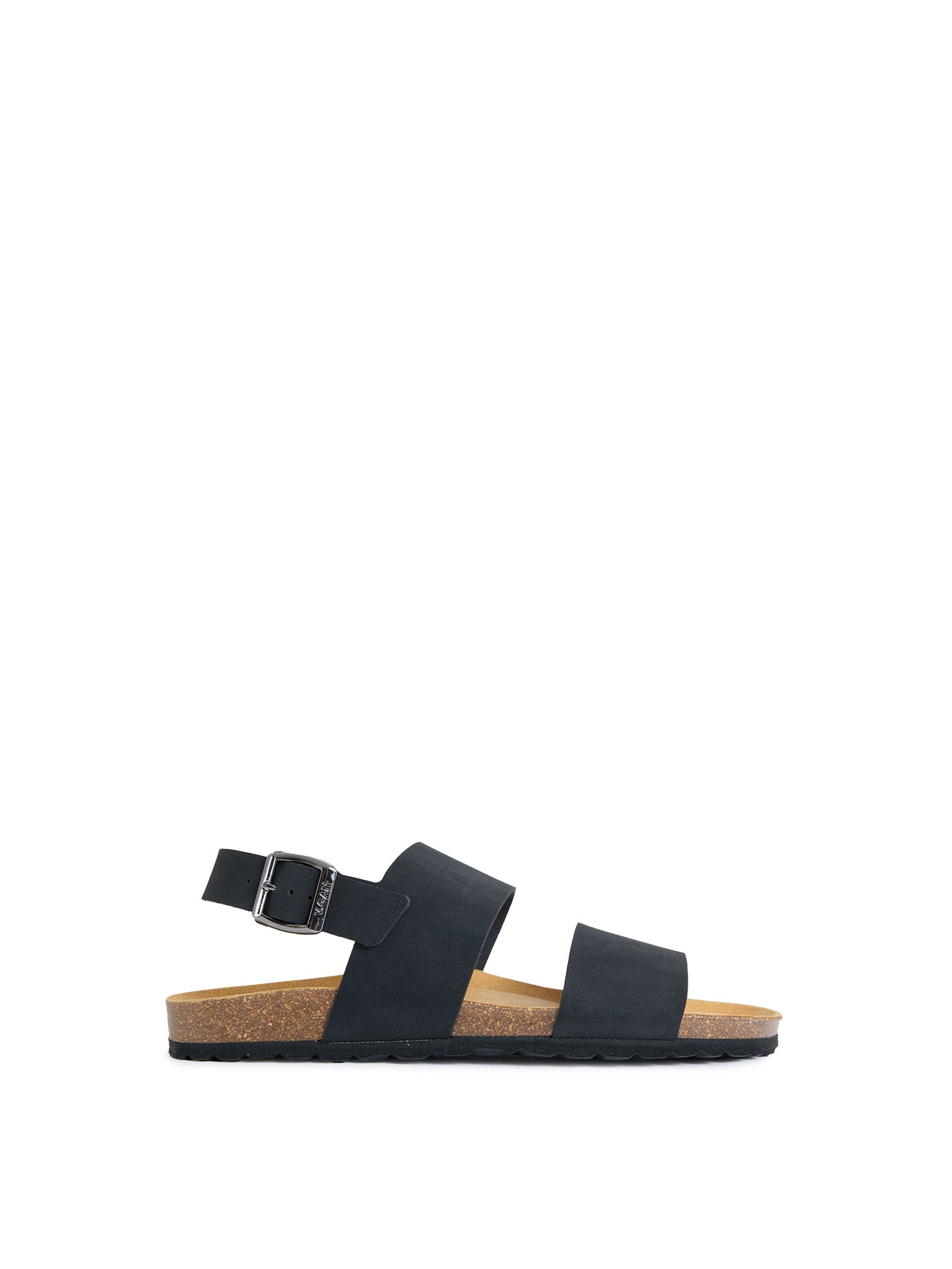 Vegan Papaya Comfort Footbed Sandals - Black