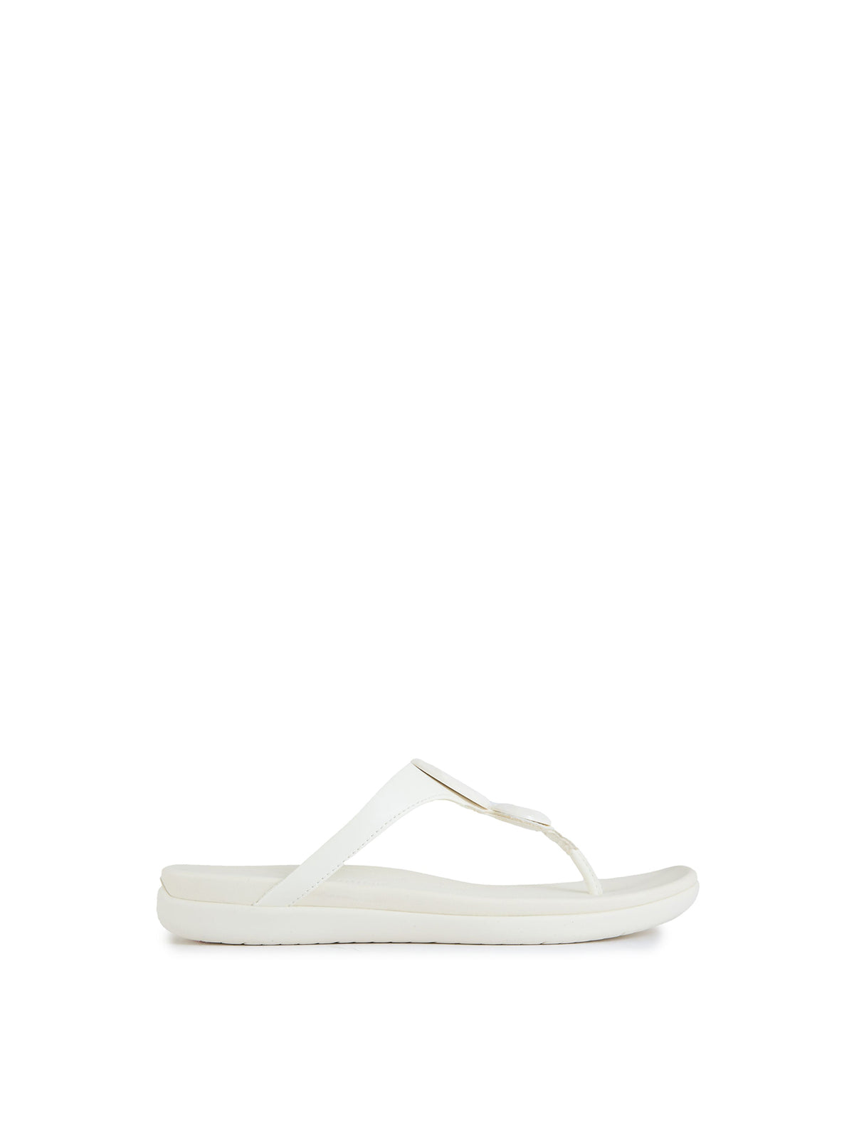 Solay Glossy Disc Sandals - Cream