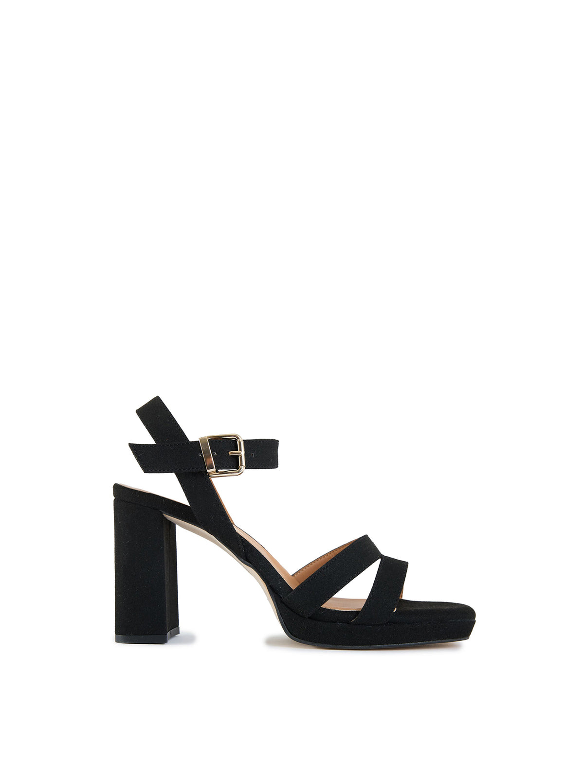 Vegan Tulsi Microfibre Platform Heel Sandals - Black