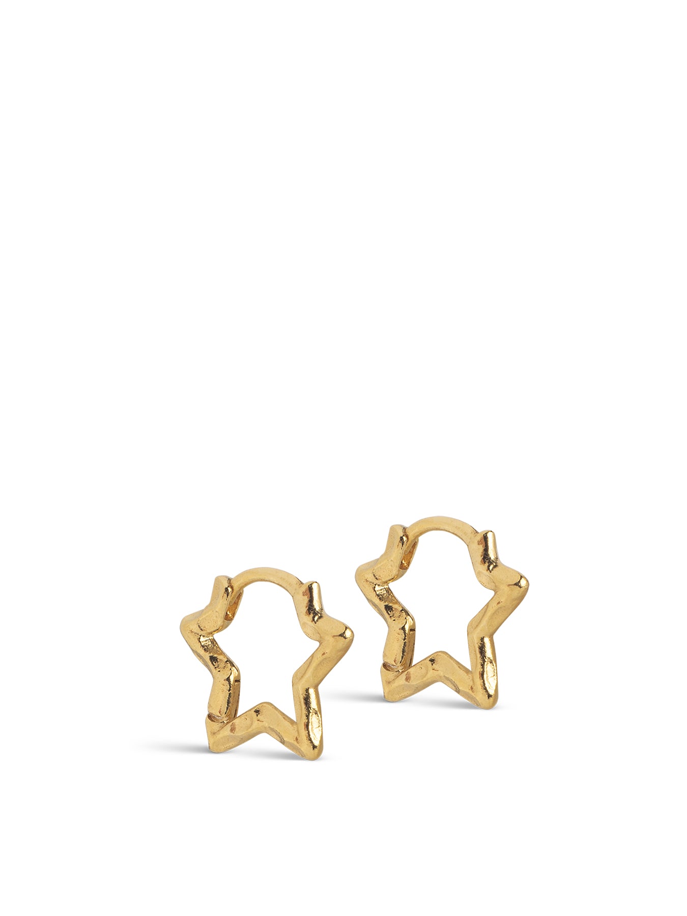 18kt Gold-Plated Organic Star Small Hoop Earrings