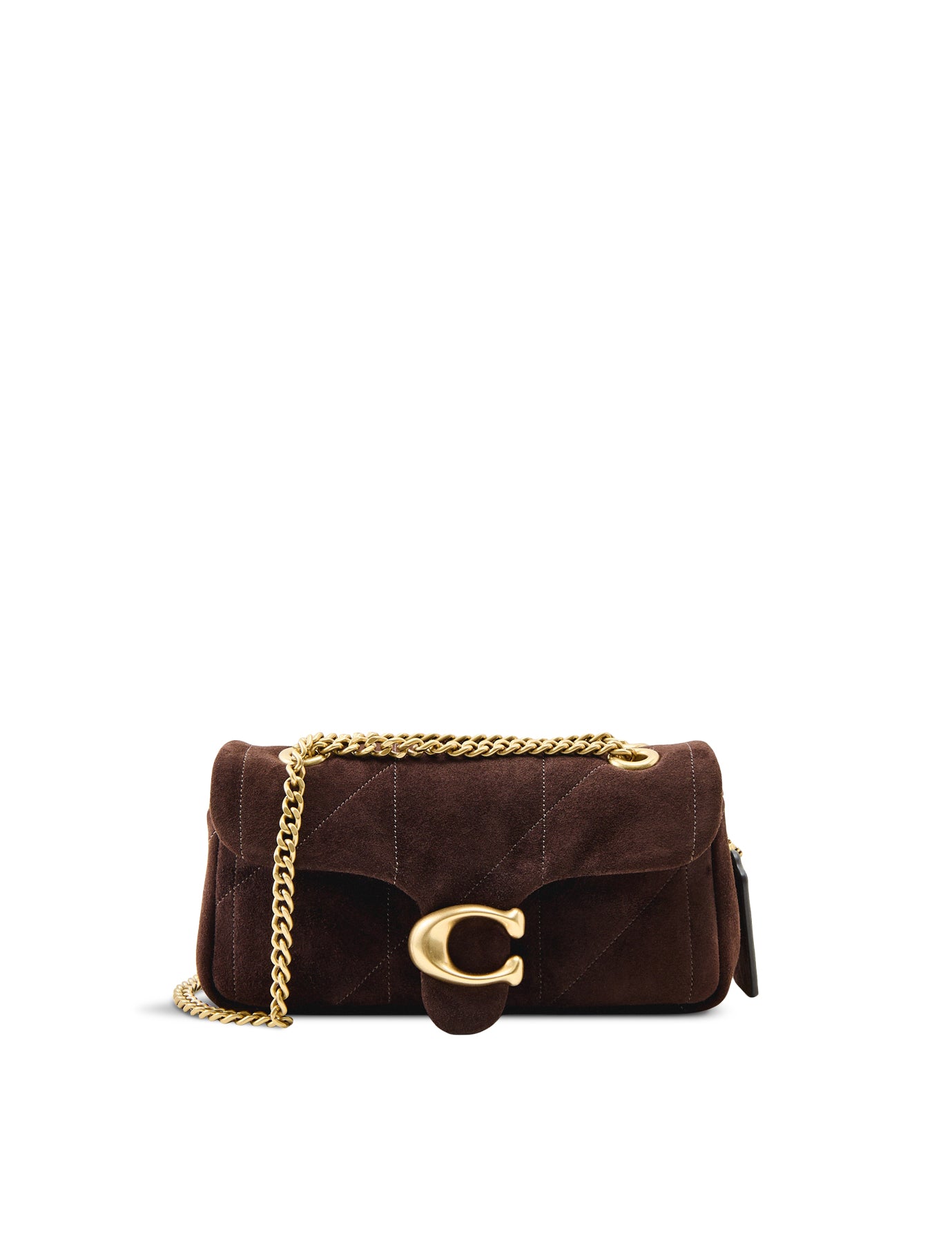 Quilted Suede Tabby Shoulder Bag 20 - Dark Chocolate
