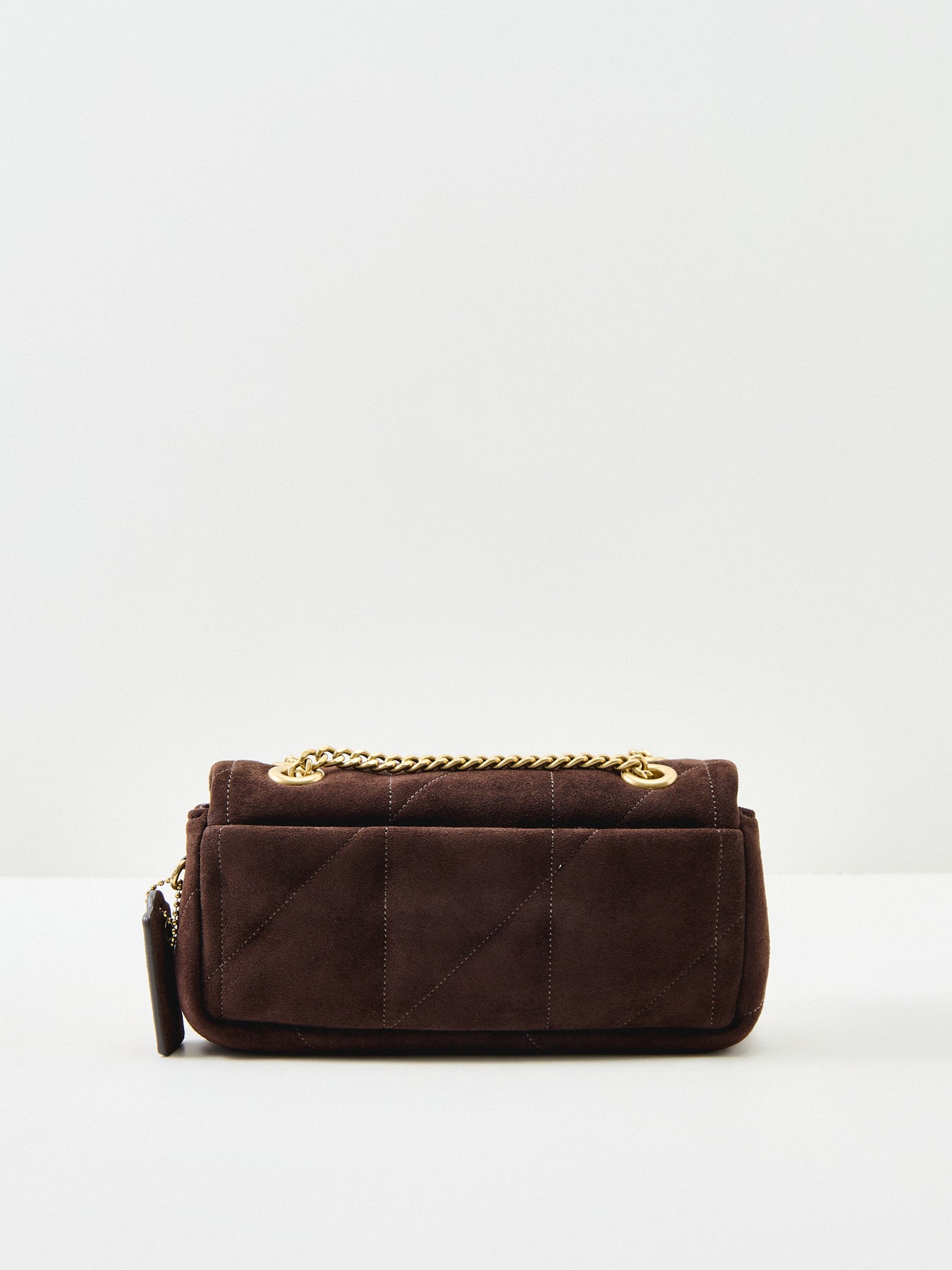 Quilted Suede Tabby Shoulder Bag 20 - Dark Chocolate