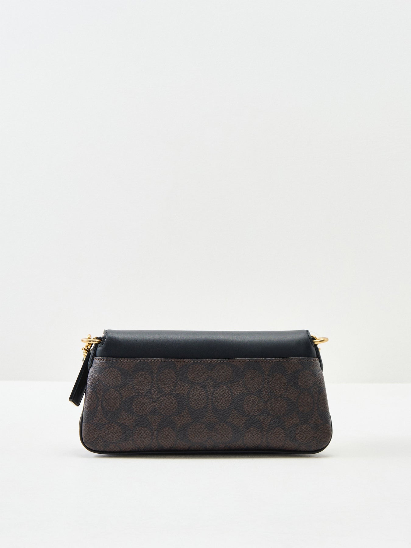 Signature Leather Jet Shoulder Bag - Walnut Black