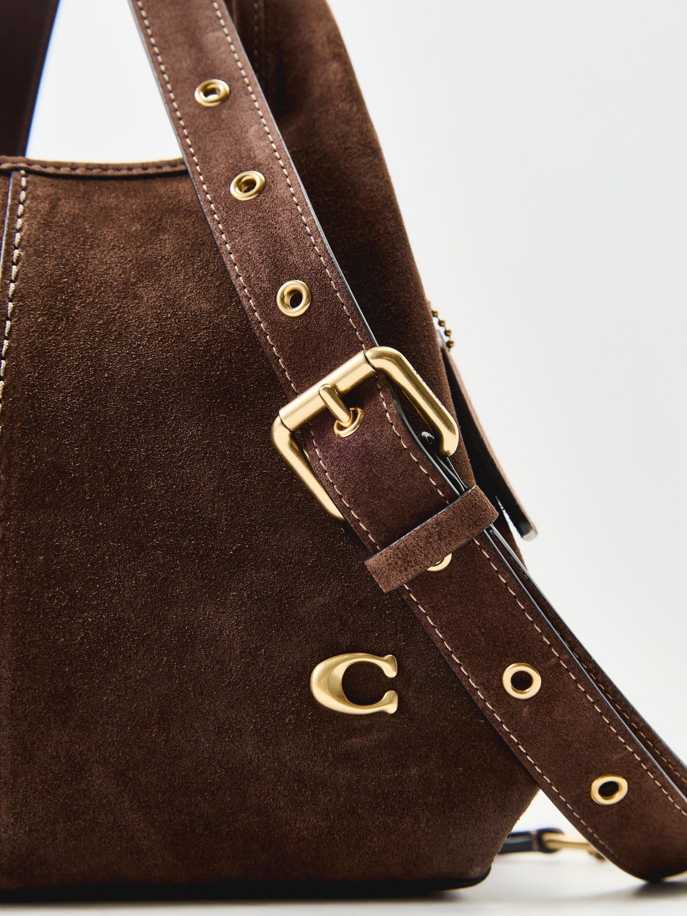 Suede Lana Shoulder Bag 23 - Dark Chocolate