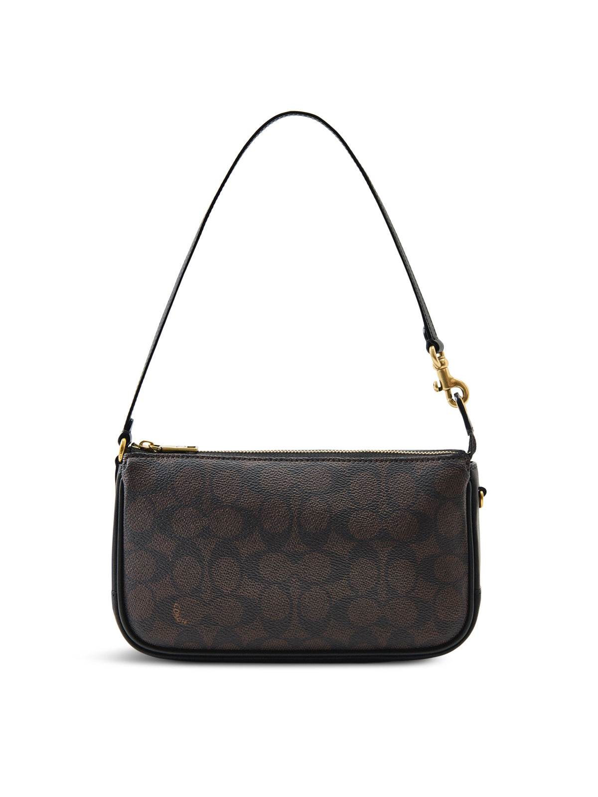 Signature Leather Plaza Shoulder Bag - Walnut Black
