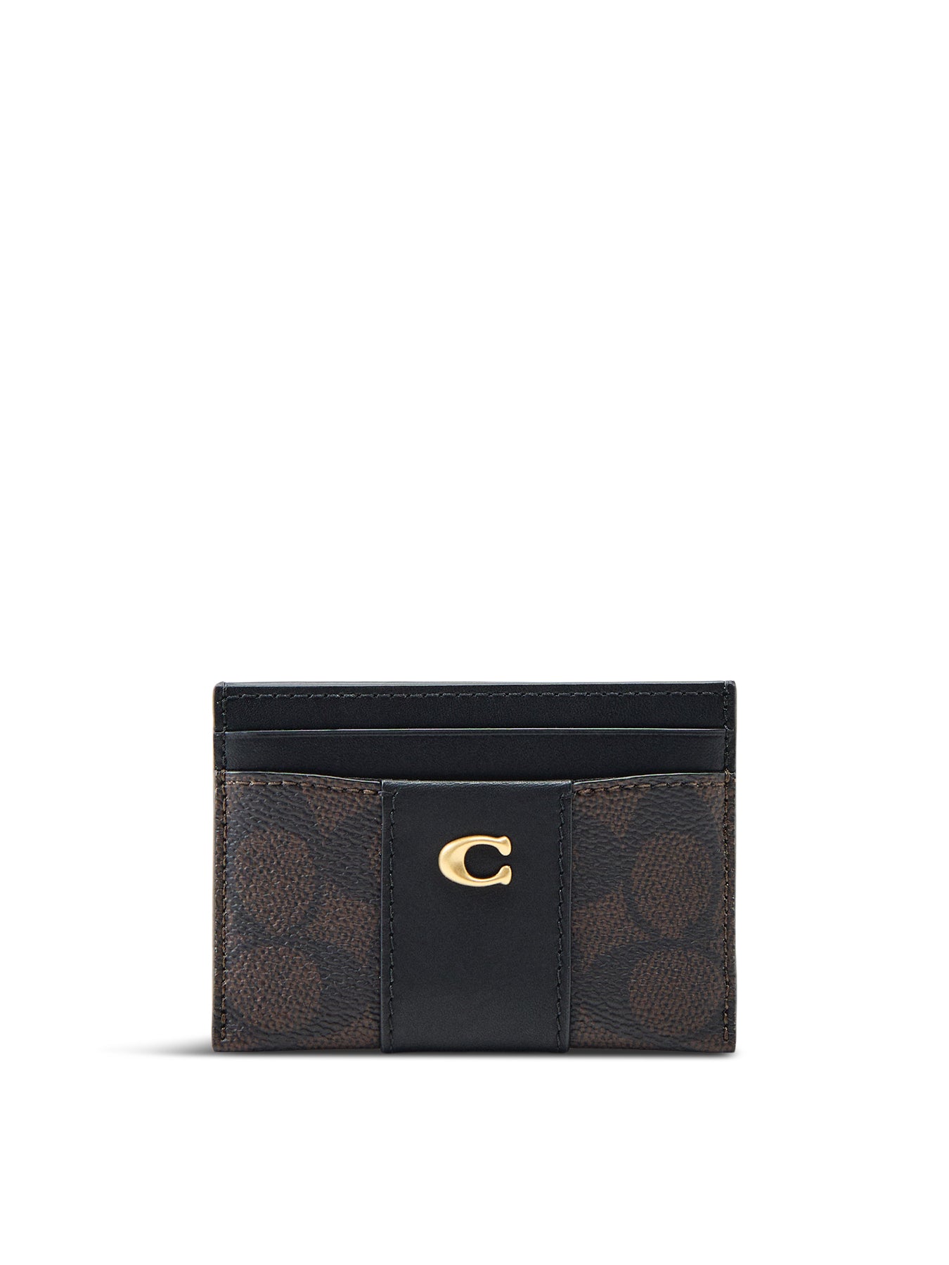 Signature Leather Essential Card Case - Walnut Black