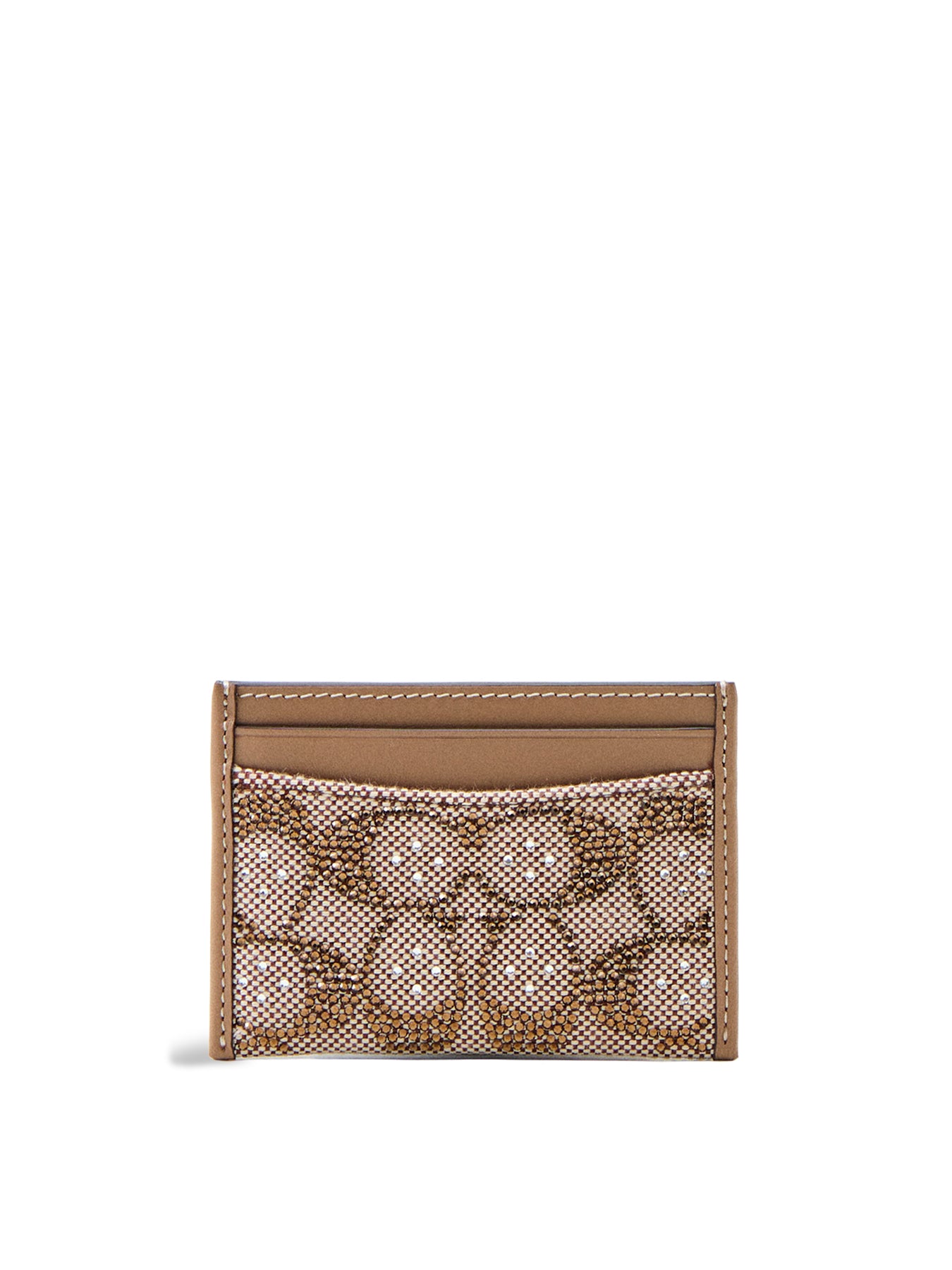 Crystal Signature Jacquard Leather Card Case