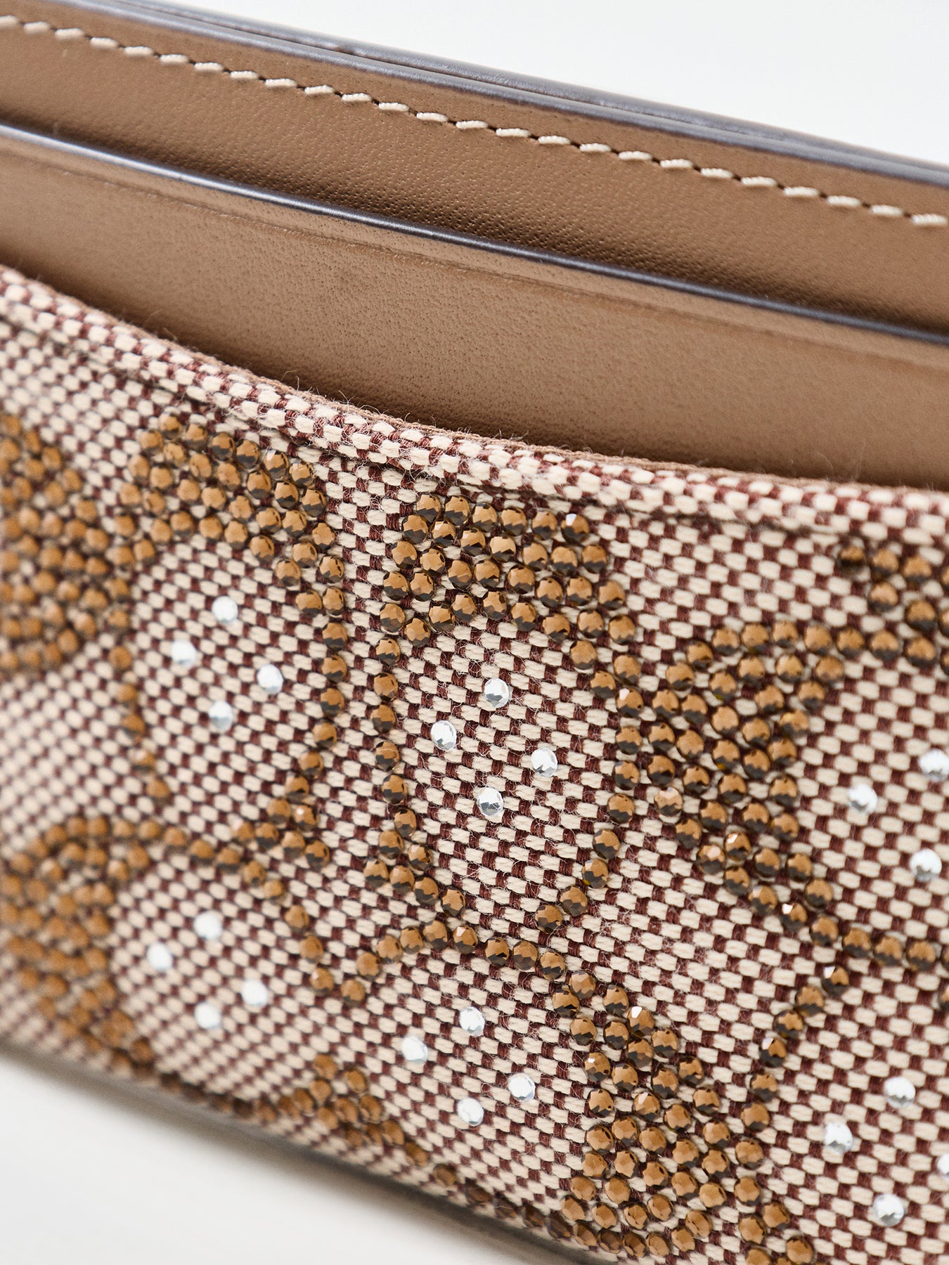 Crystal Signature Jacquard Leather Card Case