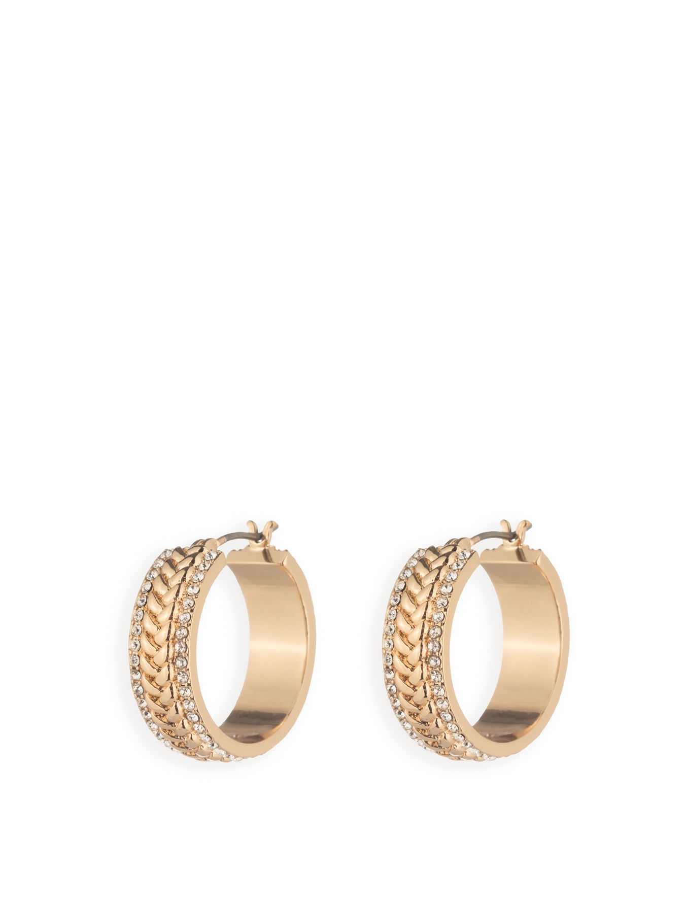 Herringbone Pavé Hoop Earrings 20mm