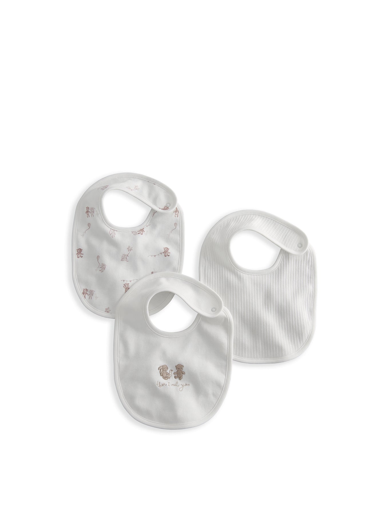Baby Celebration Print 3-Pack Bibs White