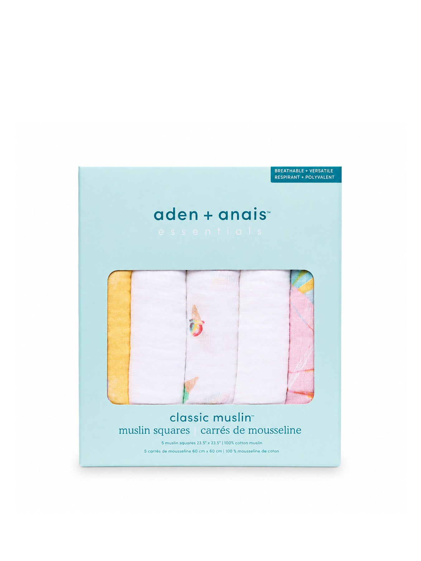 aden + anais Ice Cream Dreams Muslin Squares Pack of 5