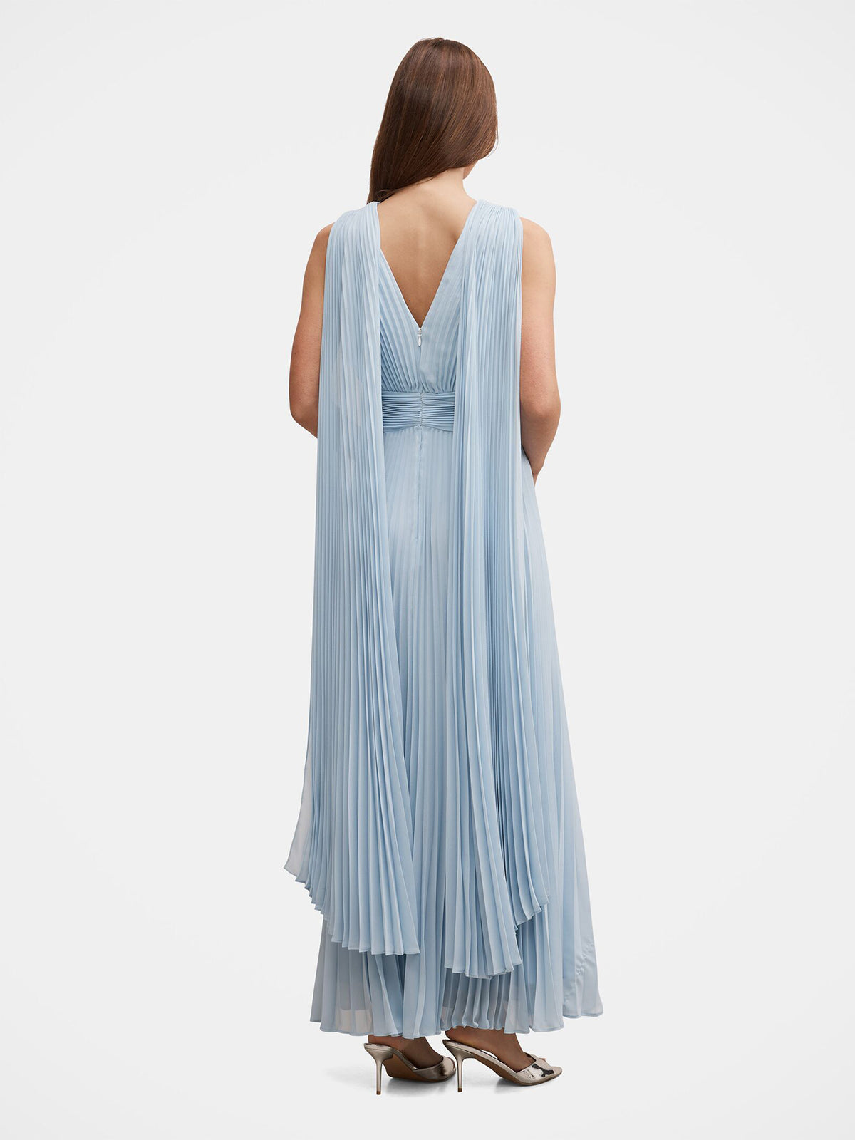 Women's Leia Pleated Cape Maxi Dress