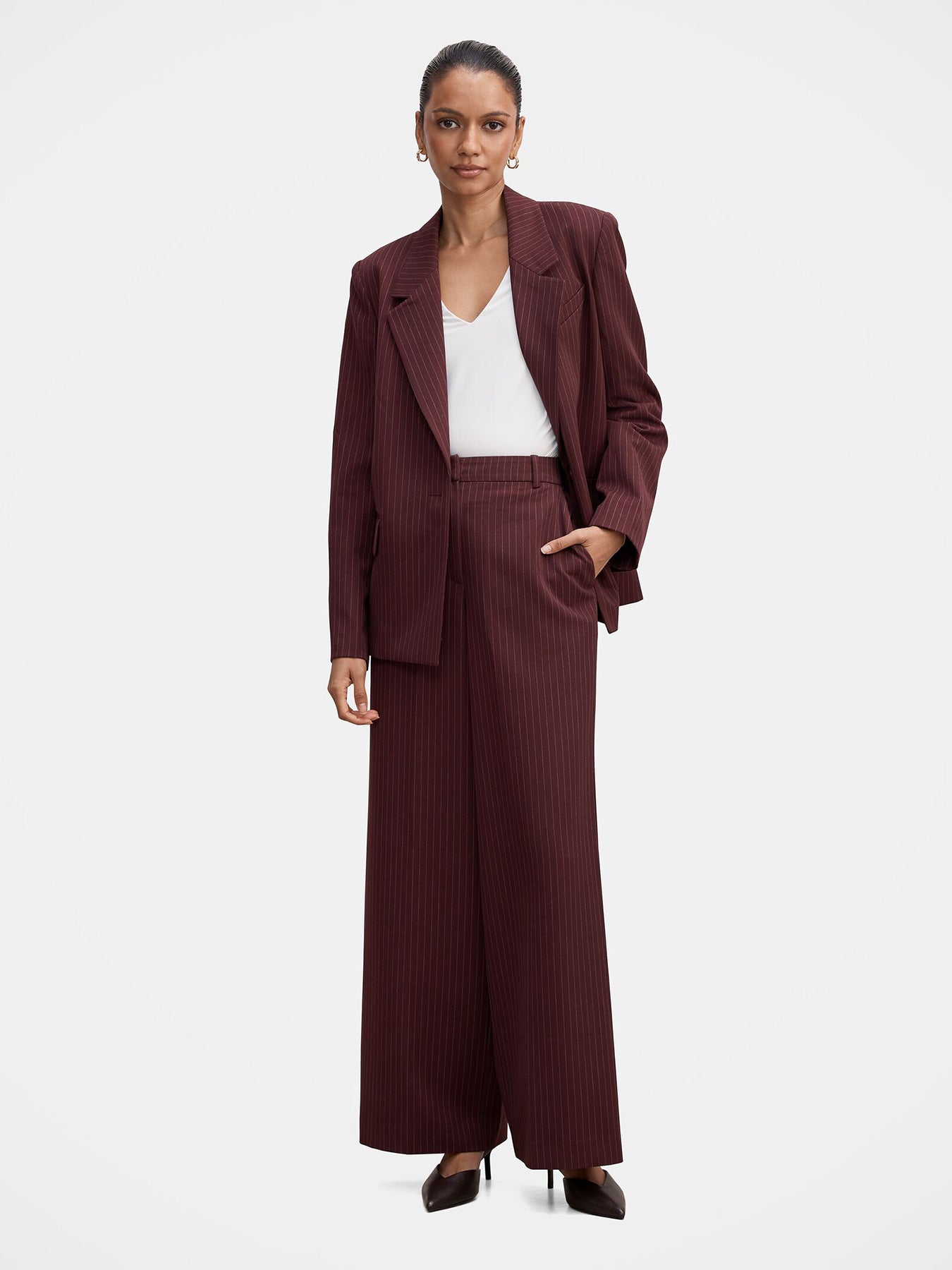 Women's Paloma Pinstriped Wide Leg Trousers