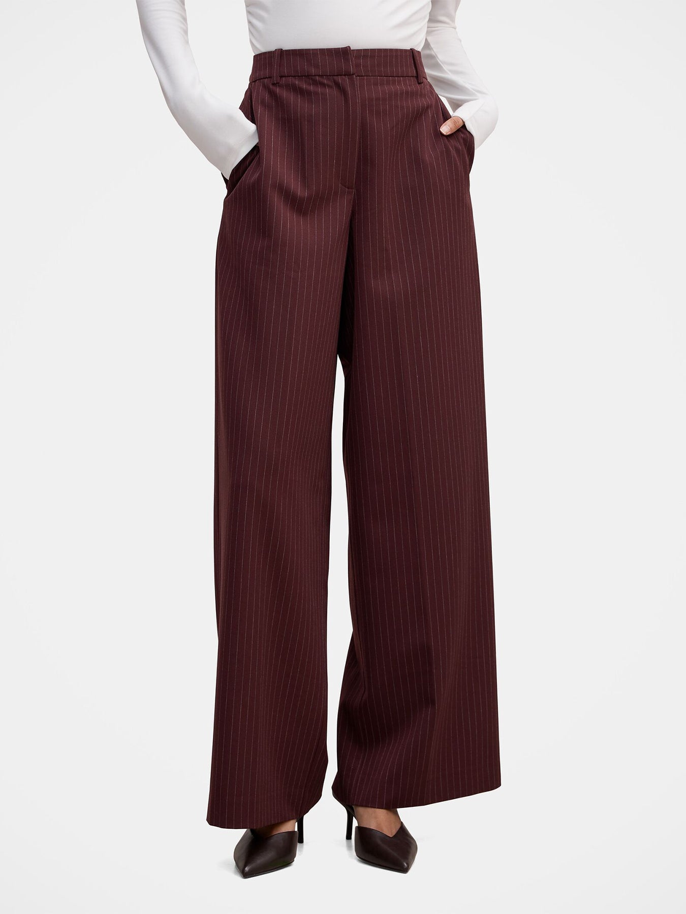 Women's Paloma Pinstriped Wide Leg Trousers
