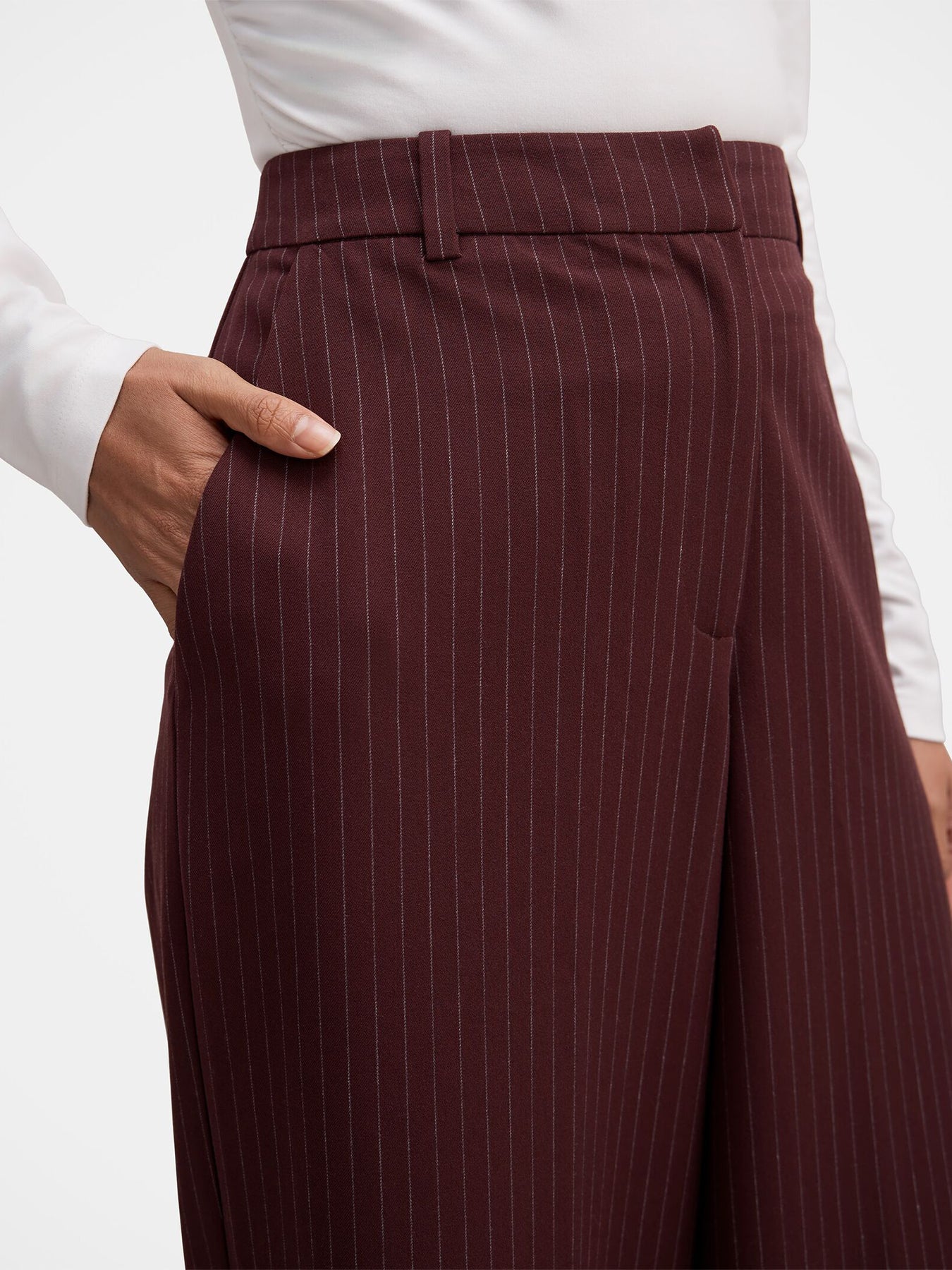 Women's Paloma Pinstriped Wide Leg Trousers