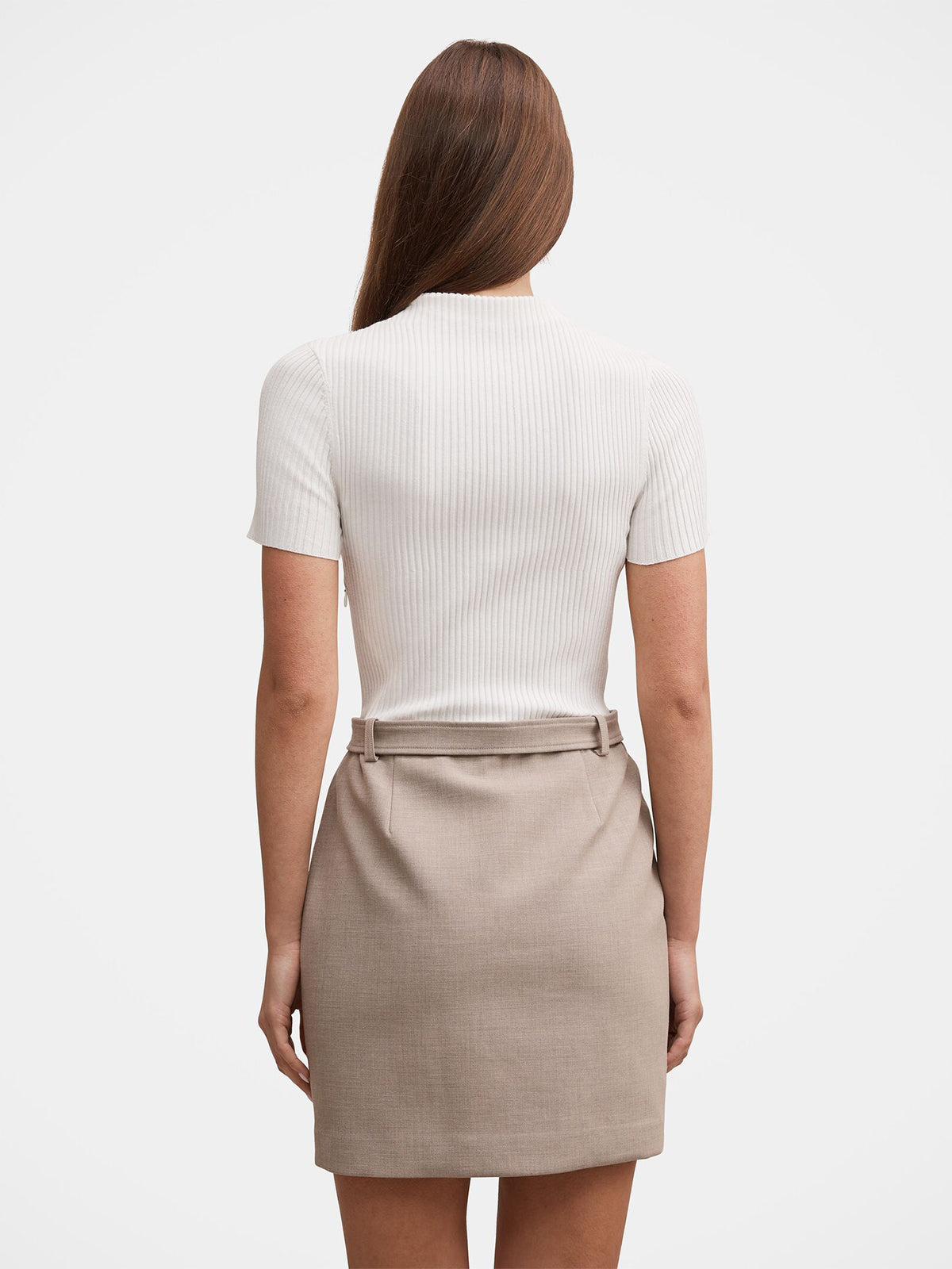 Maya Woven Mixed Mini Dress - Neutral