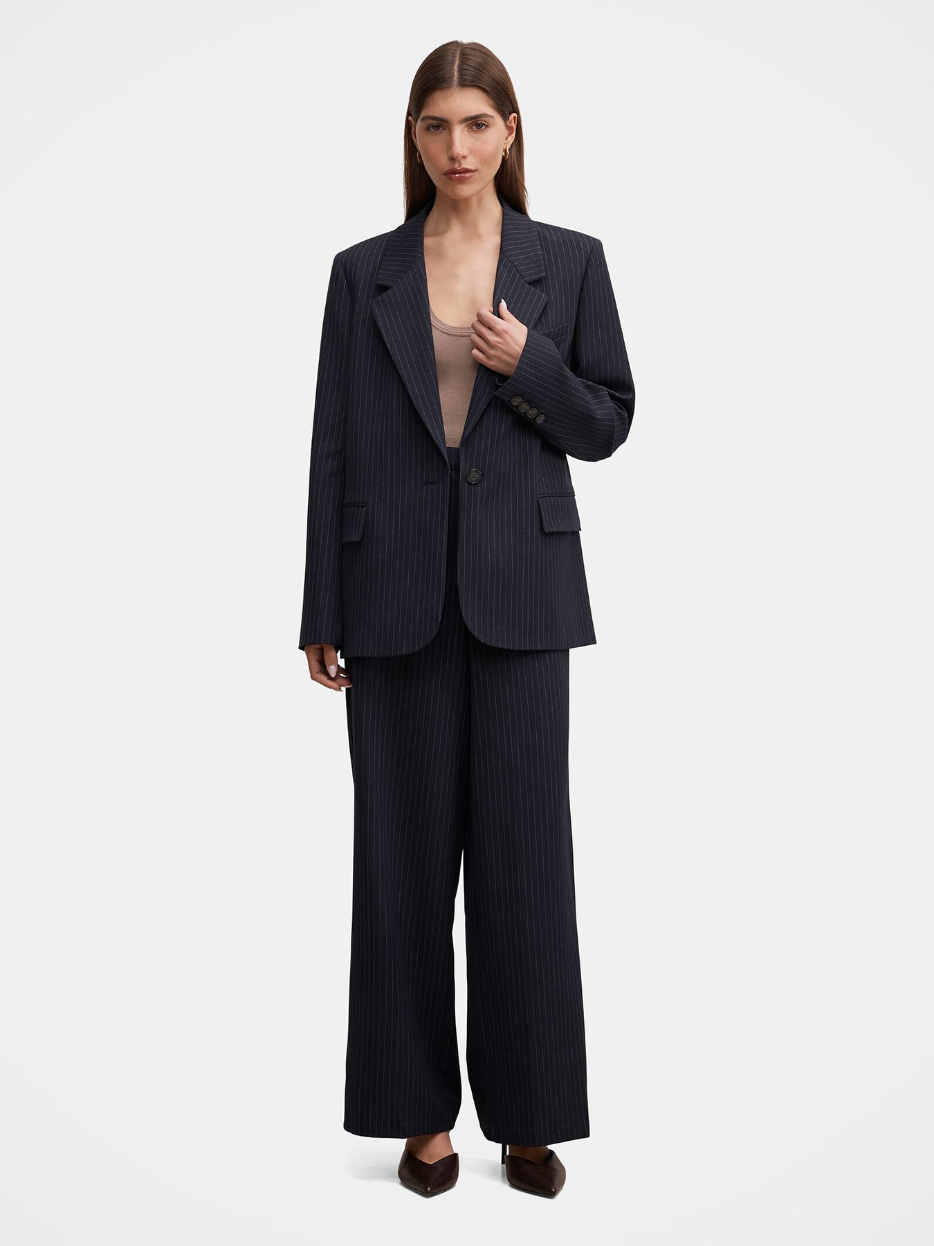 Paloma Single-Breasted Blazer - Navy