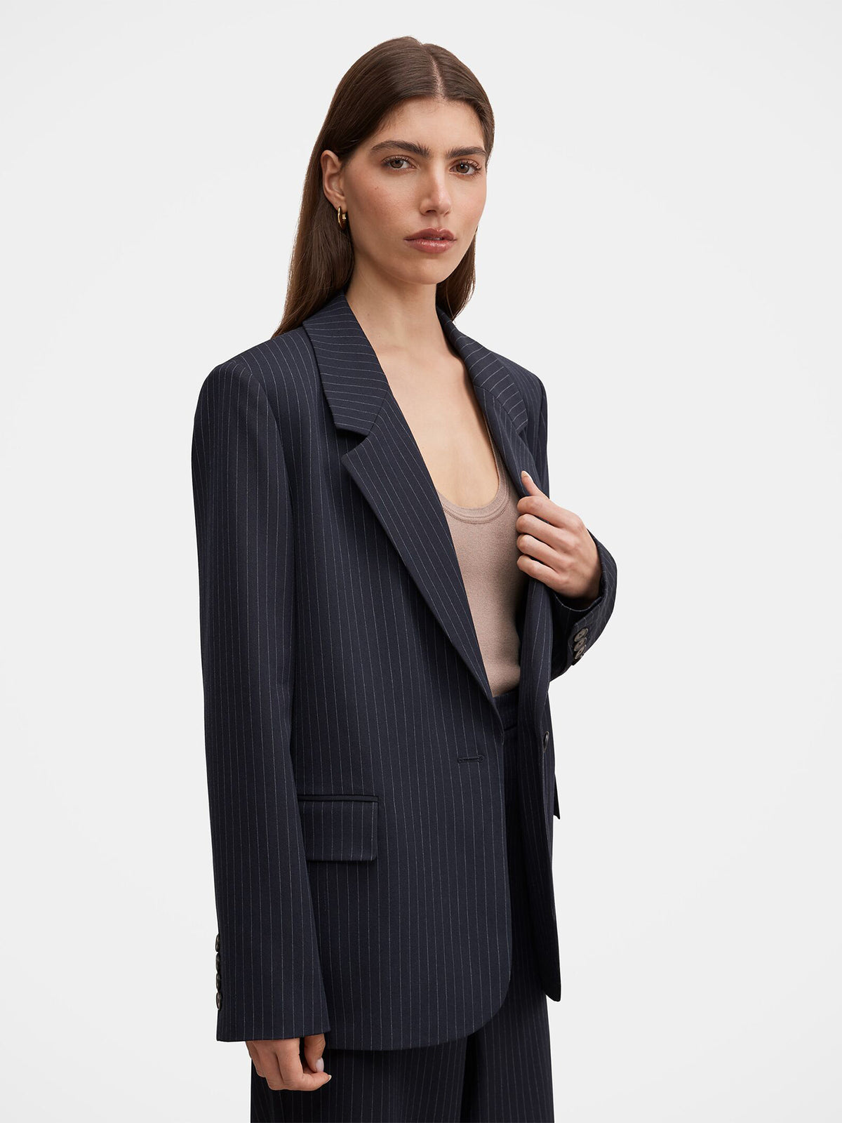 Paloma Single-Breasted Blazer - Navy