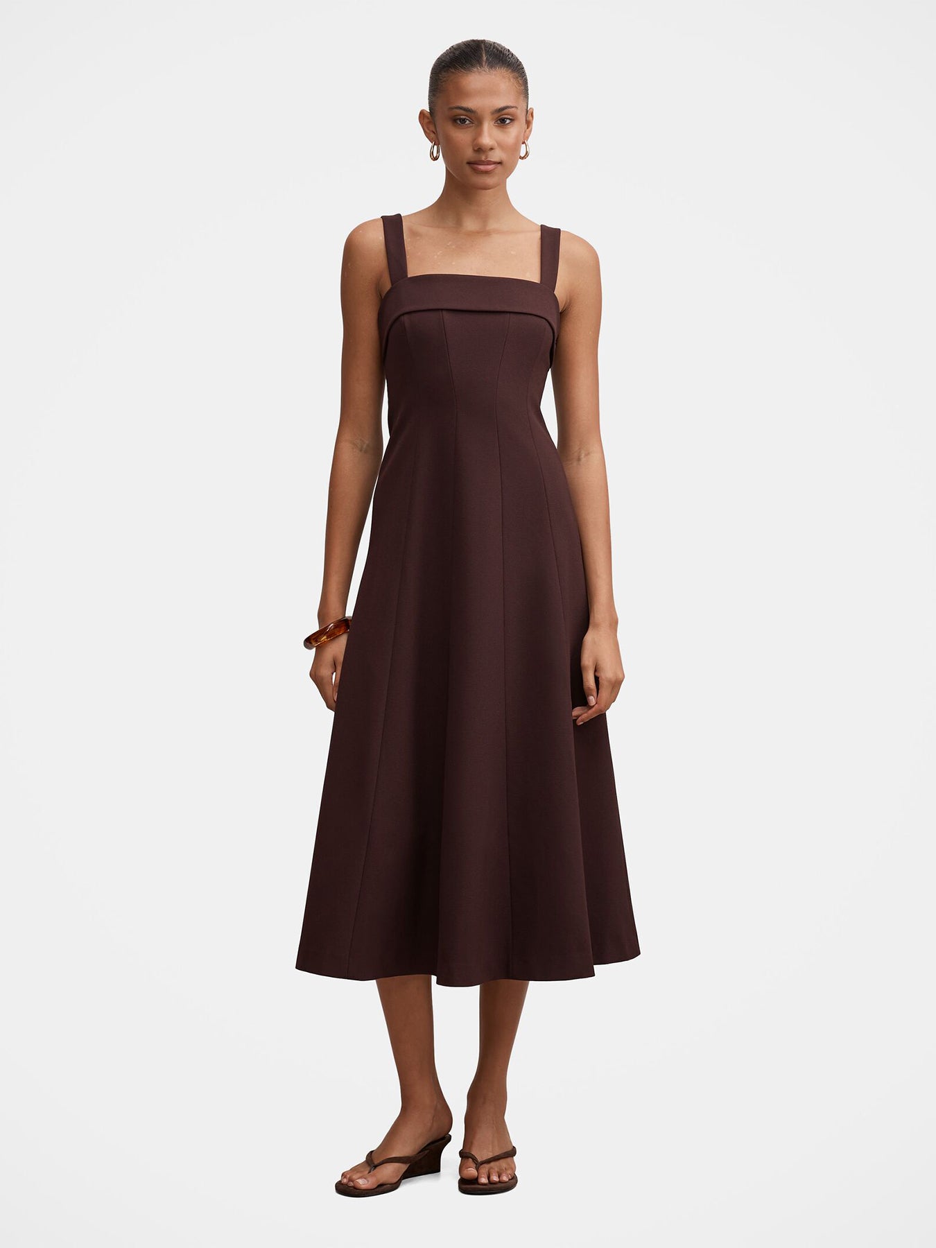Harriet Low Back Bow Midi Dress - Deep Plum